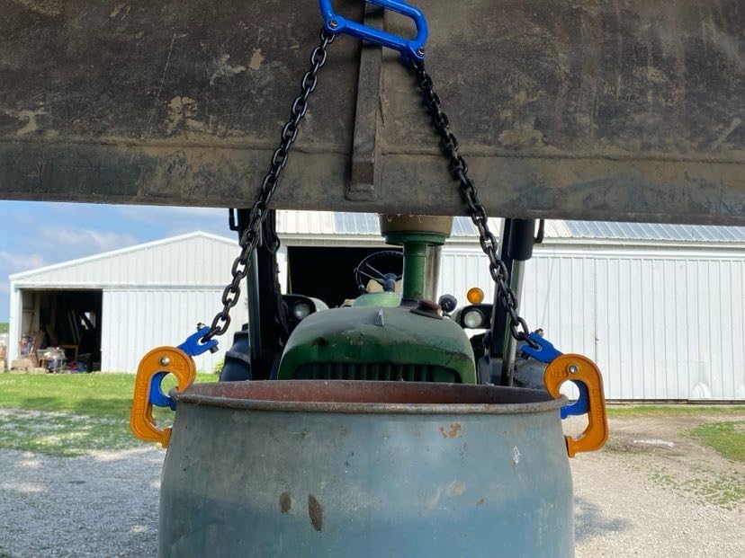 55 Gallon Drum Lift - Chain Drum Lifter - 2200 lb Capacity - Improved Multi-Purpose Top Lifting Ring - Designed to Lift 30 and 55 Gallon Drums, Closed Metal/Plastic Drums customer photo 1