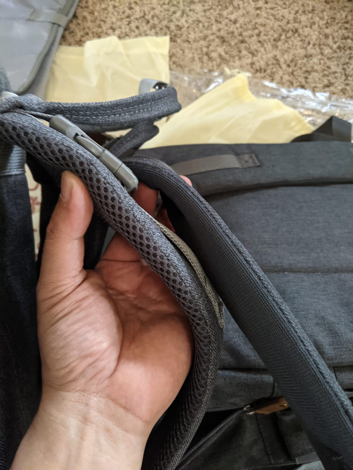 BabbleRoo Extra Large Diaper Bag Backpack, Expandable Baby Bag with Up to 50% More Capacity - Travel Essentials Baby Bag Tote with Changing Pad, Stroller Straps & Pacifier Case - Unisex, Dark Gray customer photo 2