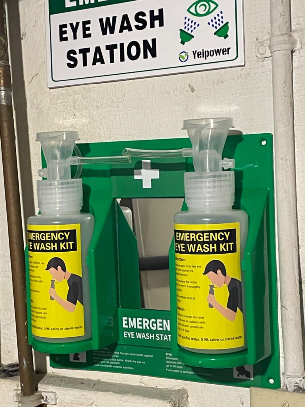 Portable Eyewash Station Kit OSHA-Approved - Yeipower Emergency Eye Wash Flush Bottles Wall Mounted 16oz No Solution customer photo 1