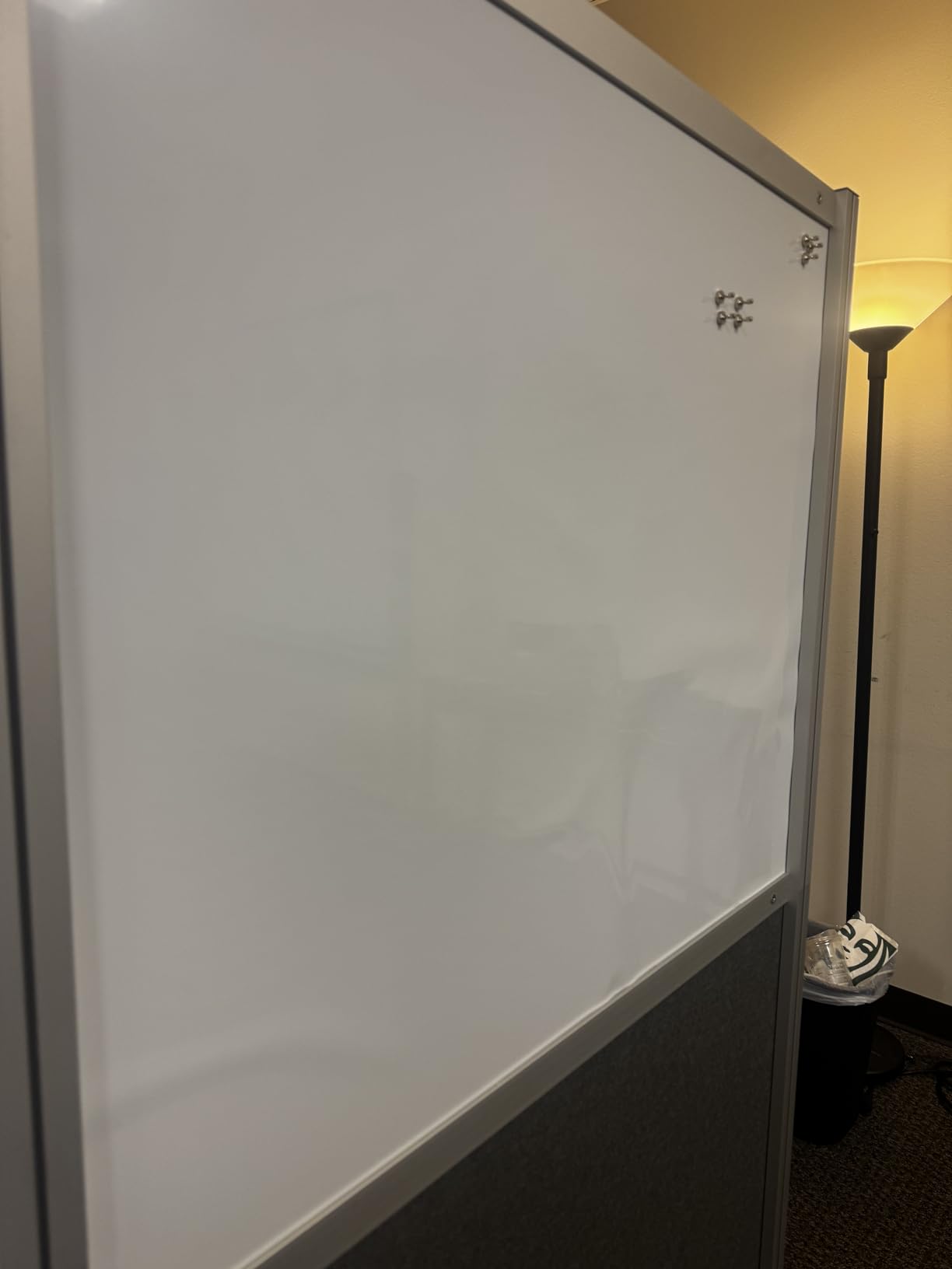 VIVO Dry Erase/Dark Gray Freestanding 76x66 inch Privacy Panel, PP-MWS63WB | Modular Wall System, 2 PET Panels, Modern Professional Office Cubicle Dividers, Whiteboard Privacy-Screen, Silver Frame customer photo 1
