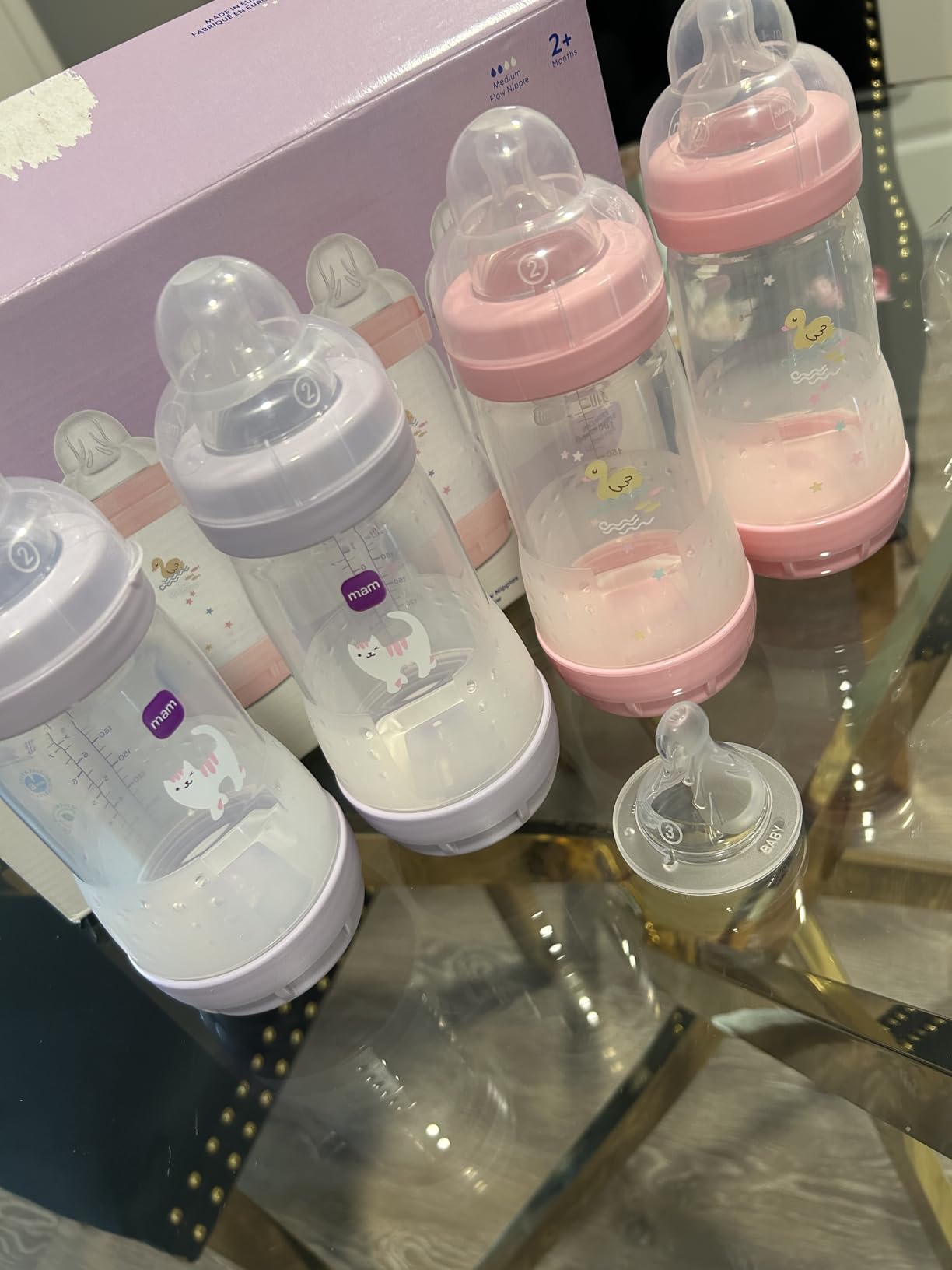 MAM 9oz Easy Start Anti-Colic+ Vented Baby Bottles, 2+ Months, 4 Pack, Girl customer photo 1