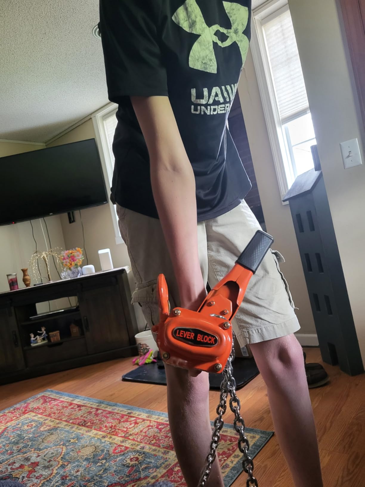 Lever Chain Hoist 1 Ton 2205LBS Capacity, 10FT Lift Come Along, Manual Ratchet Chain Puller Hoist with 2 Hooks customer photo 1