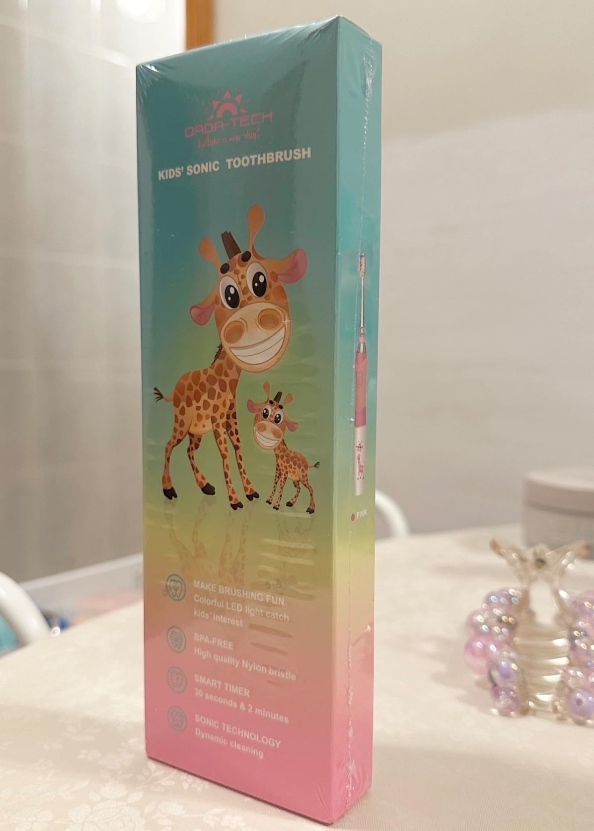 Kids Electric Toothbrush with Timer Toddler Toothbrush Age 2-4-8-12 Electric Toothbrush Kids Rainbow LED Light Up Vibrating Toothbrush Battery Operated Childrens Girls Sonic Tooth Brush (Pink Unicorn) customer photo 2