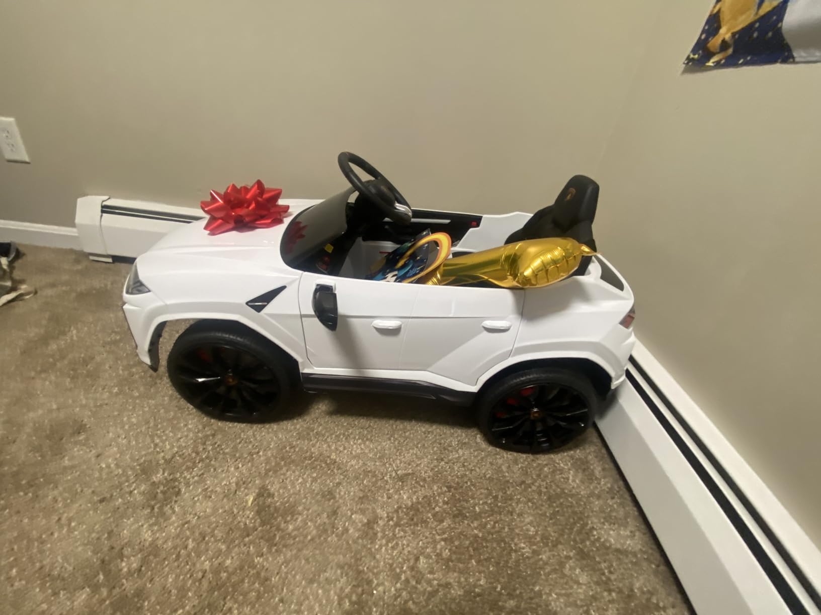 Rock Wheels Licensed Lamborghini Urus Ride On Truck Car Toy, 12V Battery Powered Electric 4 Wheels Kids Toys w/Parent Remote Control, Foot Pedal, Music, Aux, LED Headlights, 2 Speeds (Blue) customer photo 2