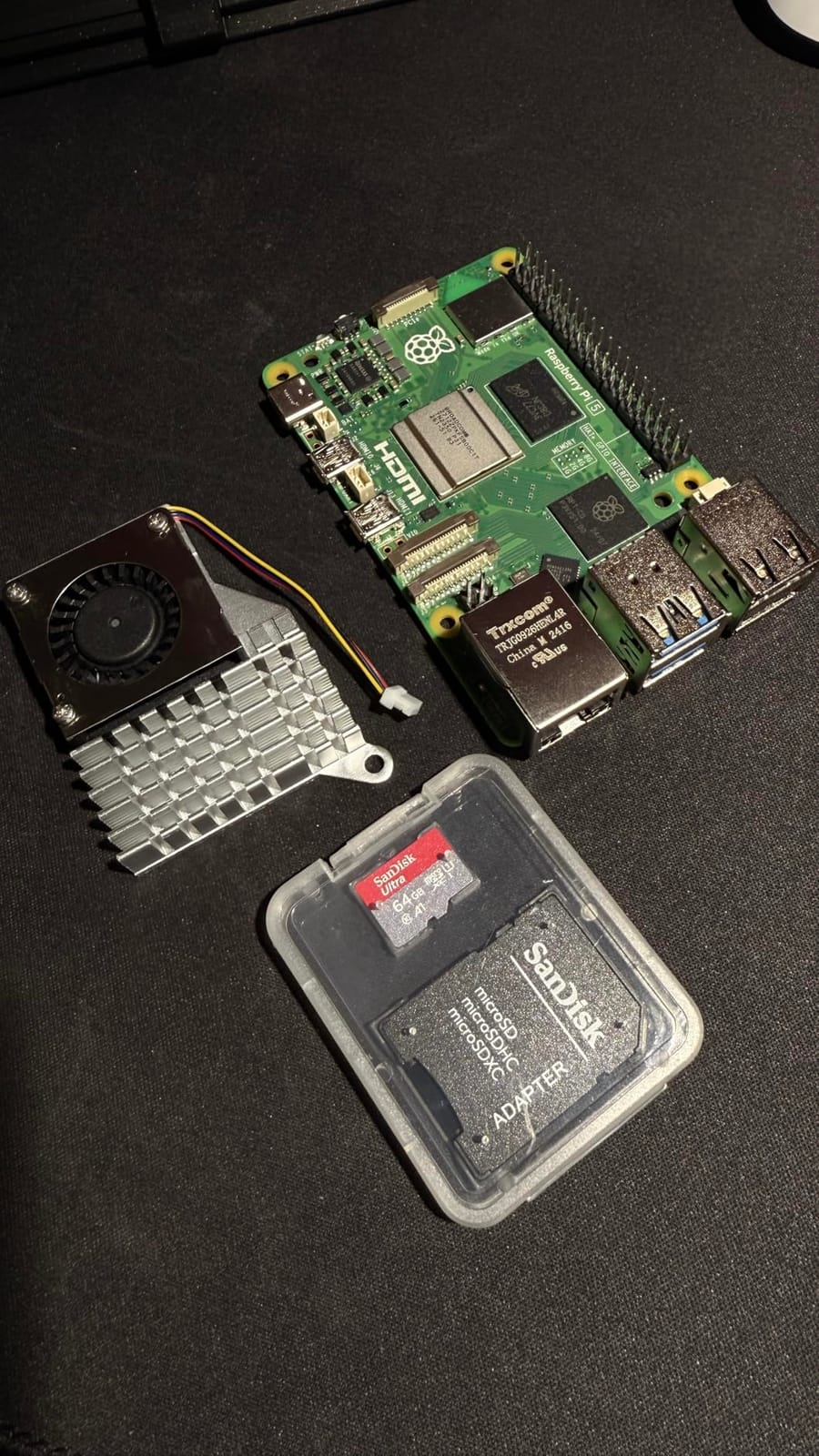 RasTech Raspberry Pi 5 8GB Kit 64GB Edition with Active Cooler,27W GaN 5.1V5A USB-C Power Supply,Pi5 8GB Board,64GB Card Readers Kit,Pi 5 Case,Dual 4K Micro HD Out Cables and User Manual customer photo 2