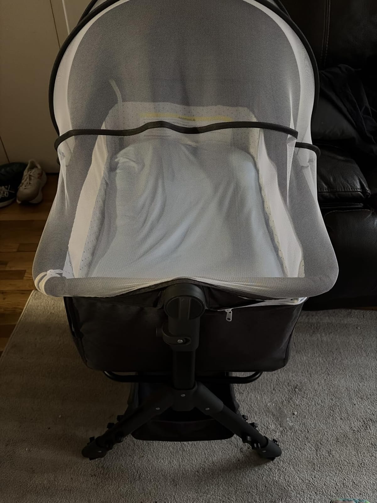 BCOL 3 in 1 Baby Bassinet Bedside Sleeper, Bedside Crib for Baby, Adjustable Baby Bassinet with Wheels, Storage Basket, Mattress, Easy Assemble & Folding Portable Baby Cradle (Grey) customer photo 2