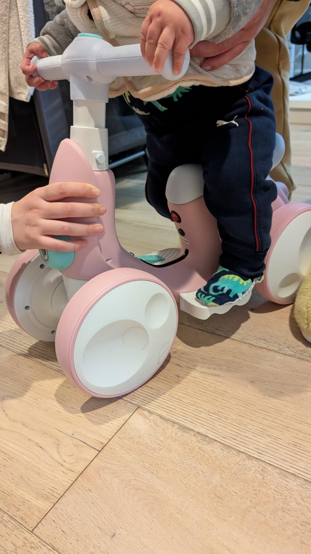 6V Electric Baby Balance Bike with Bubble Machine, Ride on Toys(Blue&Red) customer photo 1