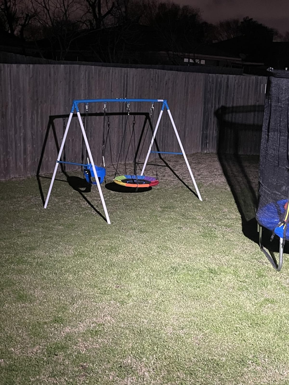 Trekassy Swing Sets for Backyard,440lbs A-Frame with Saucer & Toddler Swing customer photo 1