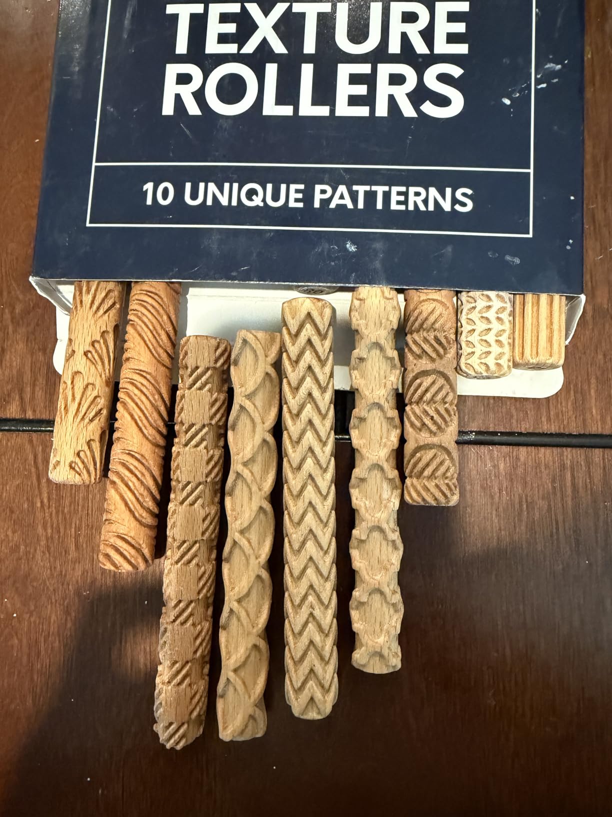 Byllstore Clay Texture Rollers | 10-Pack | 5 in x 0.65 in | Premium Wooden Pottery Tools | Set A customer photo 2