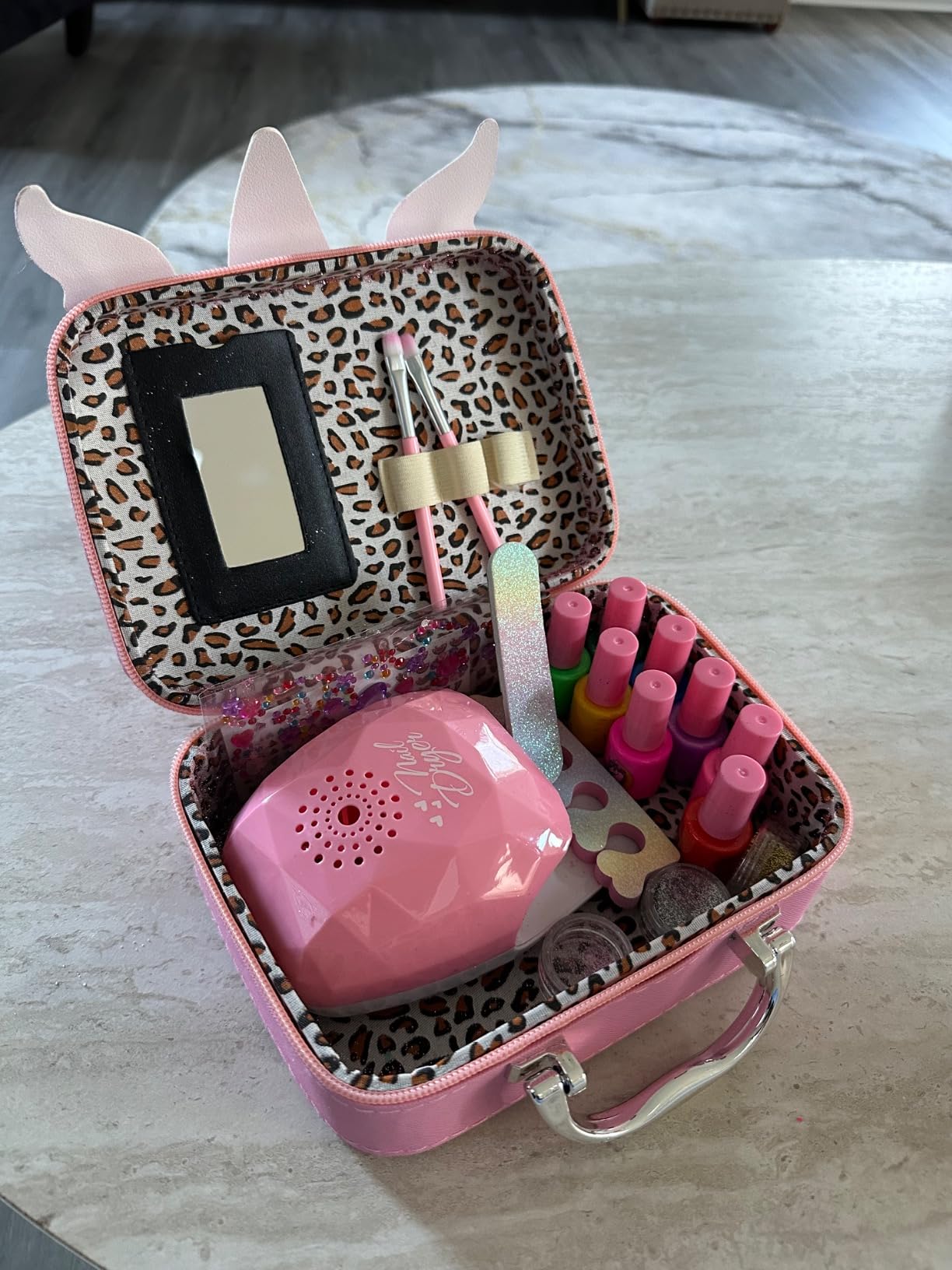Kids Nail Polish Set for Girls, Non-Toxic Quick Dry Nail Art Salon Kit with Nail Dryer and Peelable Nail Polish,Ideal Gift Toys for Girls Age 6-12 customer photo 2