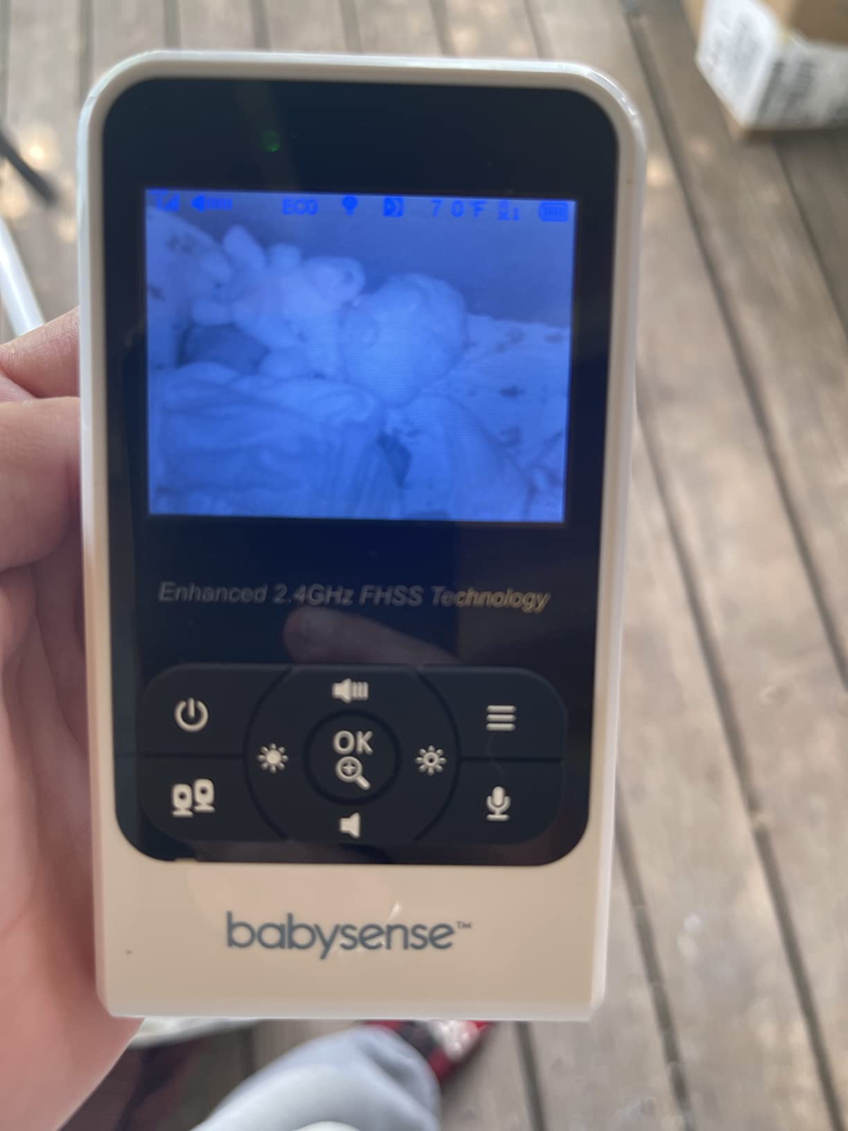 Babysense Prisma Baby Monitor with Camera and Audio, 5” HD Video Baby Monitor with 2 Cameras, 6-Color Night Light, Split Screen, Sound Machine with White Noise & Lullabies, Secure No WiFi customer photo 1