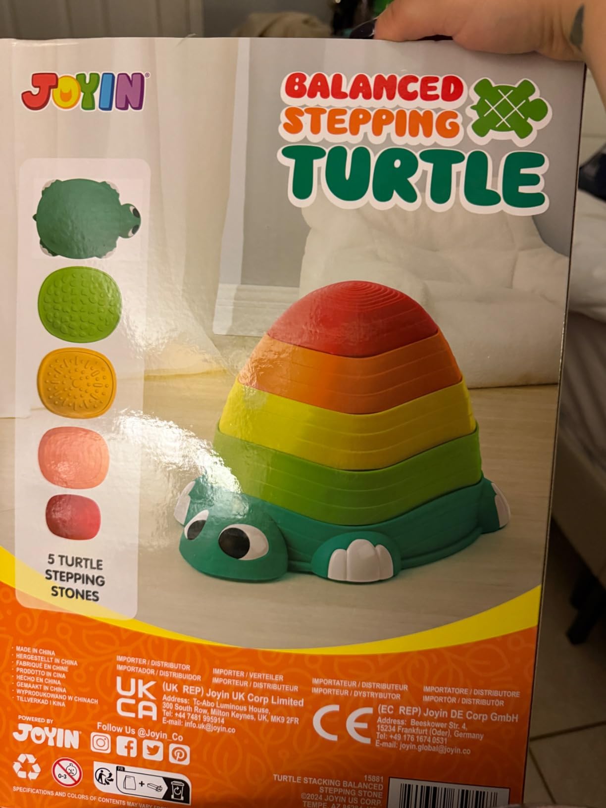 JOYIN 5 Pcs Turtle Balance Stepping Stones, Kids Turtle Path Jumping Stones, Child Obstacle Course Coordination Game Toys Indoor or Outdoor Play for Kids Aged 3+ customer photo 2