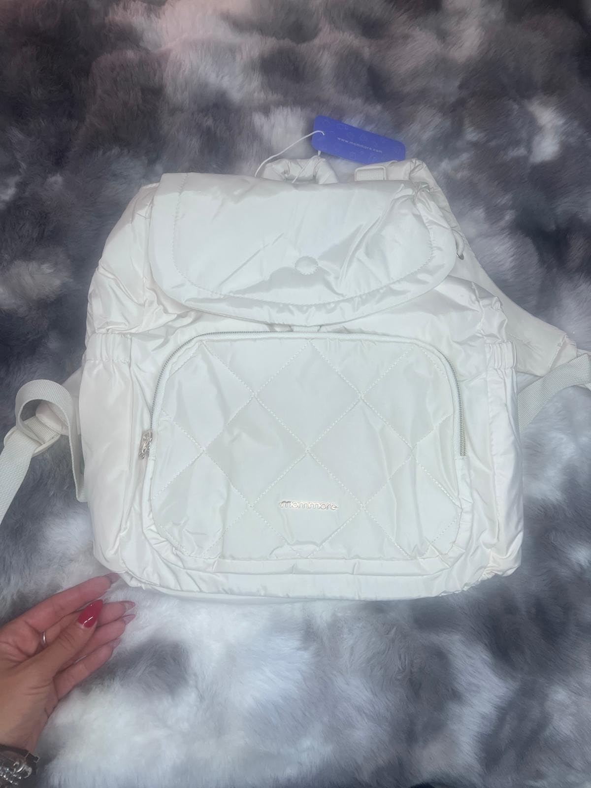 mommore Diaper Bag Backpack, Small Diaper Backpack for Travel, Drawstring Puffer Diaper Bag, Lightweight Quilted Baby Bag with Stroller Straps, Changing Pad customer photo 1