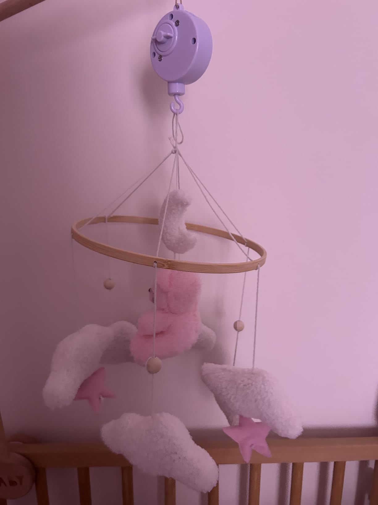 EERKEOD Baby Crib Mobile Bear Nursery Mobile for Boys Girls Teddy Velvet Mobile Nursery Decor for Infant Bedroom Hanging Baby Mobile for Bassinet Newborn Baby Gift（Brown Bear） customer photo 1