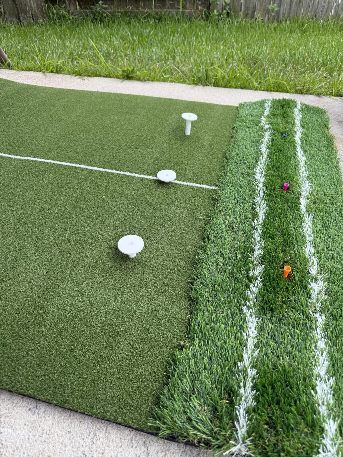 Premium Dual-Turf 5x4ft Golf Mat: 21MM to 50MM High-Elasticity Base Upgraded Golf Hitting Mat, Alignment & Angle of Approach Aid, Indoor/Outdoor Practice, Green,Ideal Gifts for Men Him Dad Husband customer photo 2