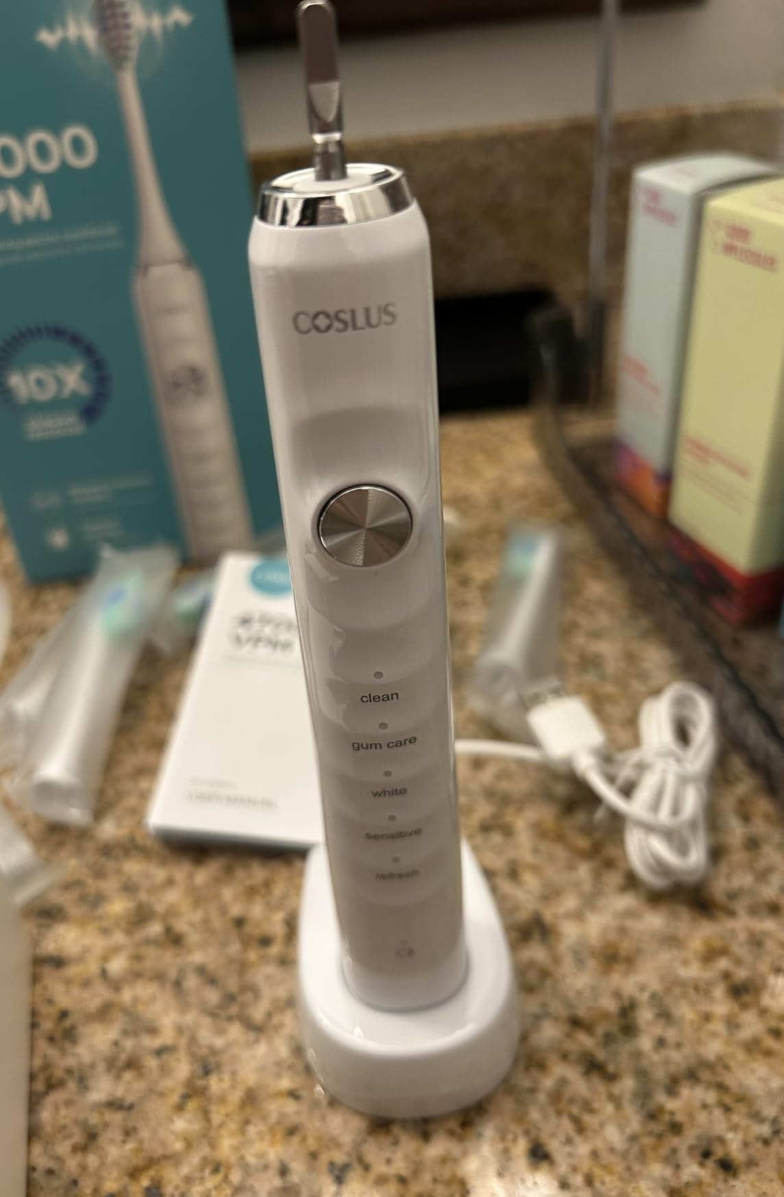 COSLUS C40 Sonic Electric Toothbrush for Adults & Family, Green, 1PC customer photo 2