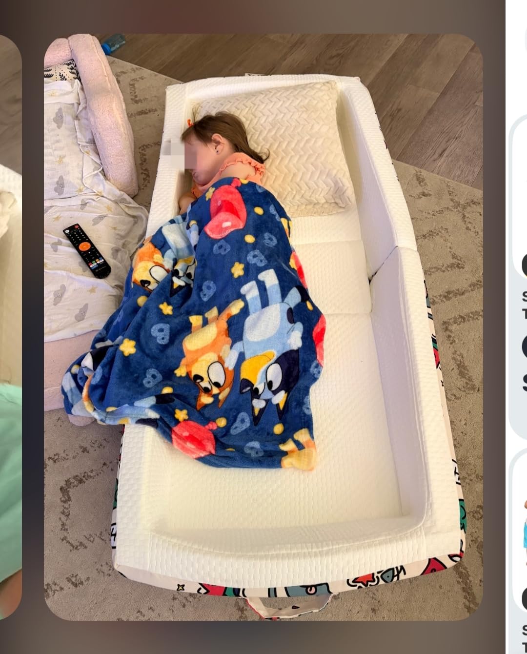Umoving Portable Toddler Travel Bed - Foldable Soft Foam Floor Crib, Gery customer photo 1