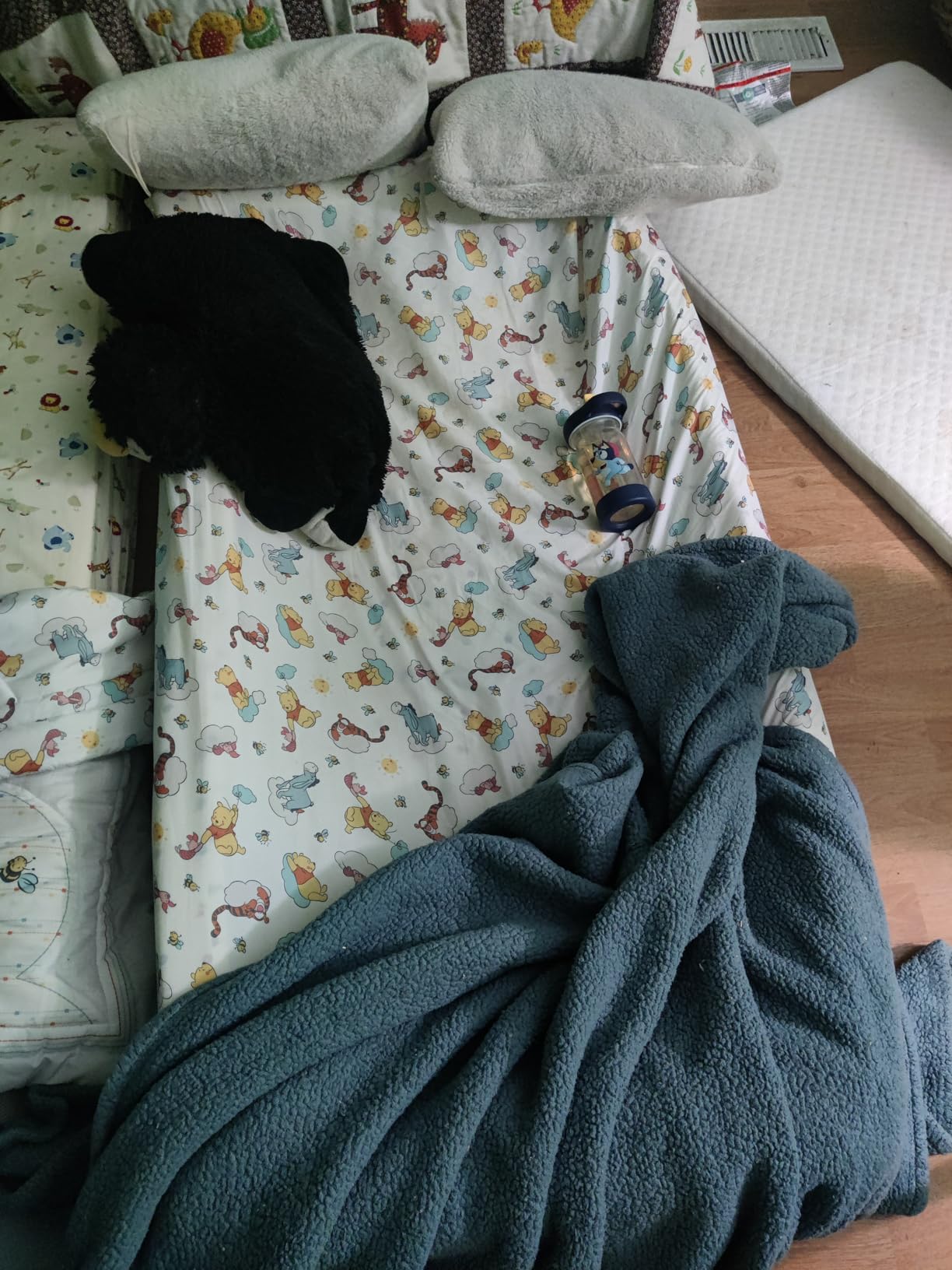 Umoving Portable Toddler Travel Bed - Foldable Soft Foam Floor Crib, Gery customer photo 2