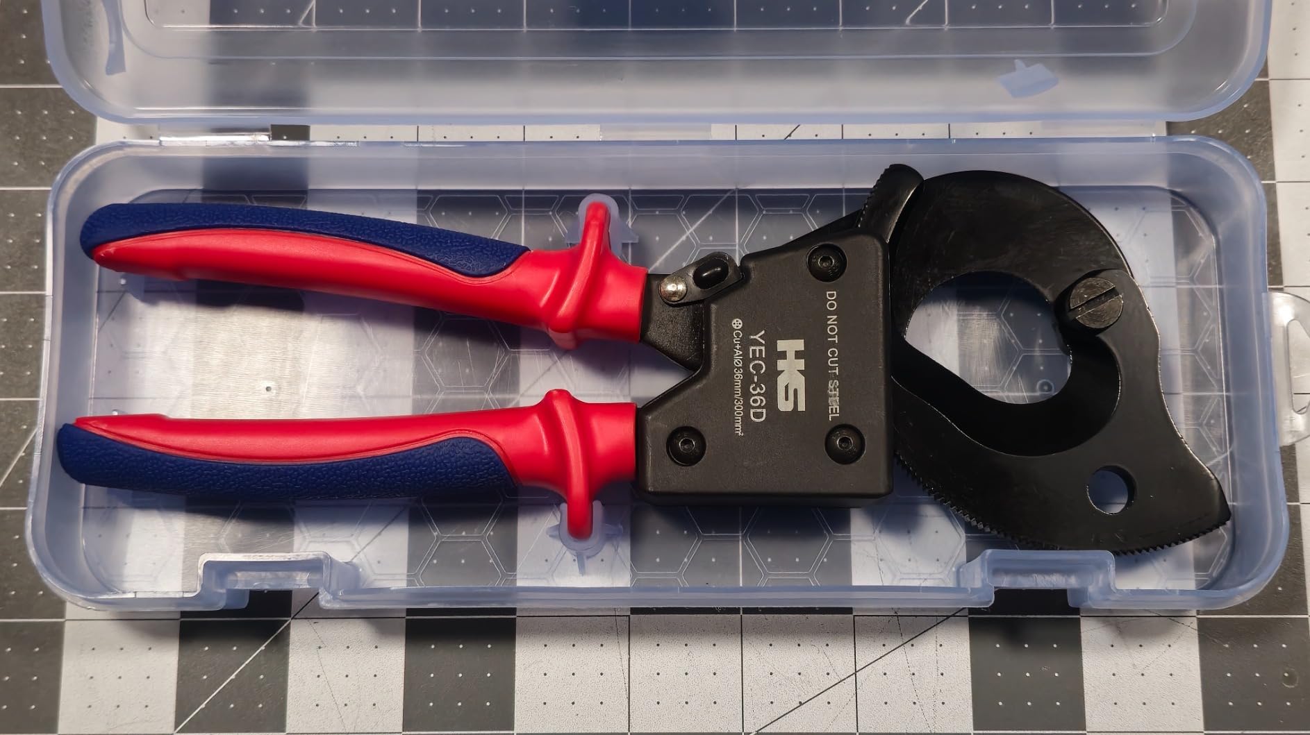 HKS Ratchet Cable Wire Cutter Heavy Duty for Cutting Electrical Aluminum Copper and Multi-core Cables up to 300mm² (AWG 600MCM) customer photo 1