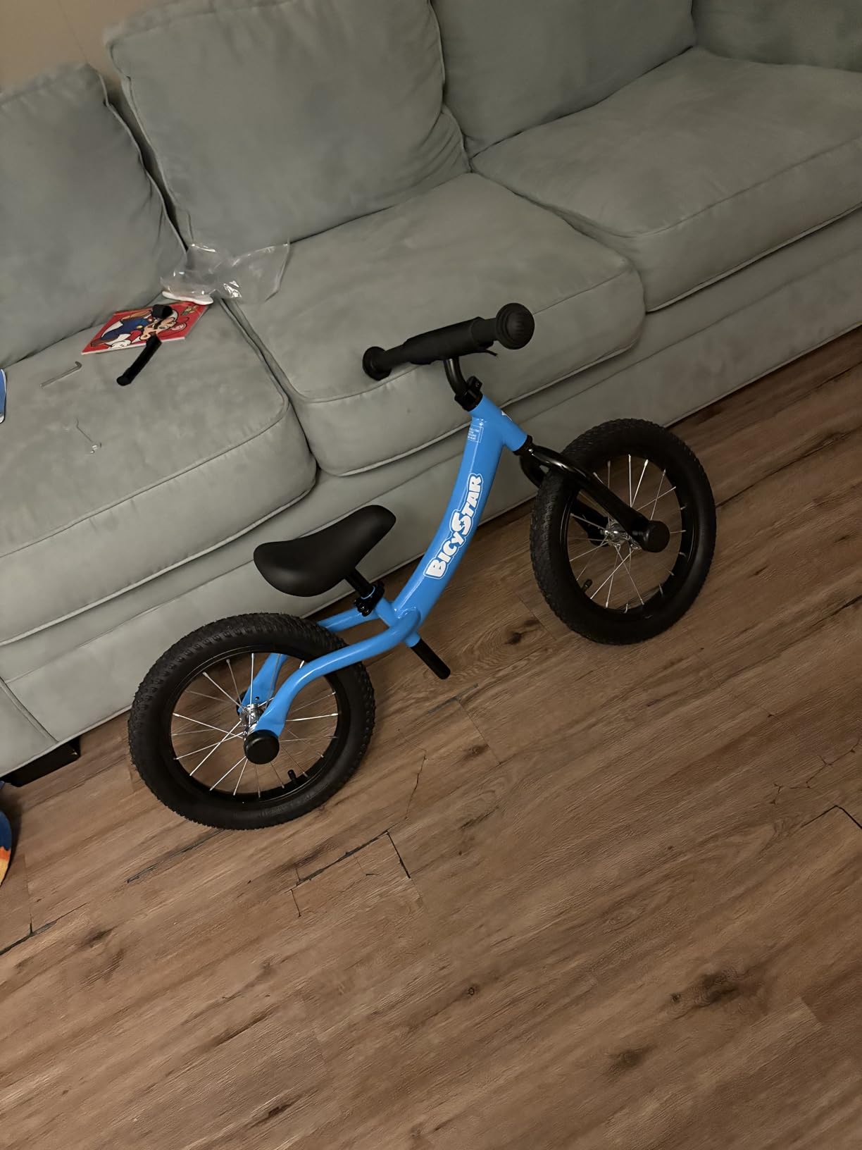bicystar 14 Inch Balance Bike for Kids 3-5 with Rubber Air Tires, Black | Lightweight Frame, Adjustable Seat & Handlebar, Easy Assembly, Outdoor Riding, Footrest, No Pedals customer photo 2