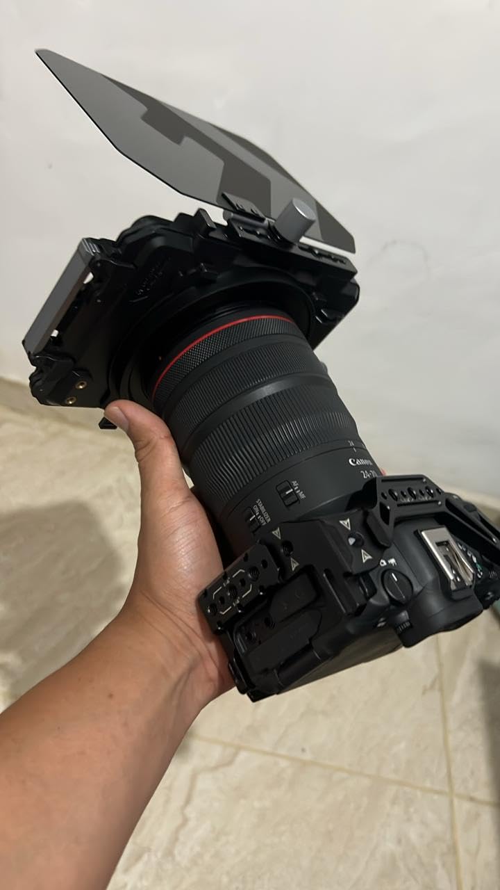 K&F CONCEPT Mini Matte Box, DSLR Mattebox with Carbon Fiber Top Flag Square Filters Trays, for 67/72/77/82/95mm Lenses, for 4x5.65 Square ND UV Filter/Circular Filter customer photo 2
