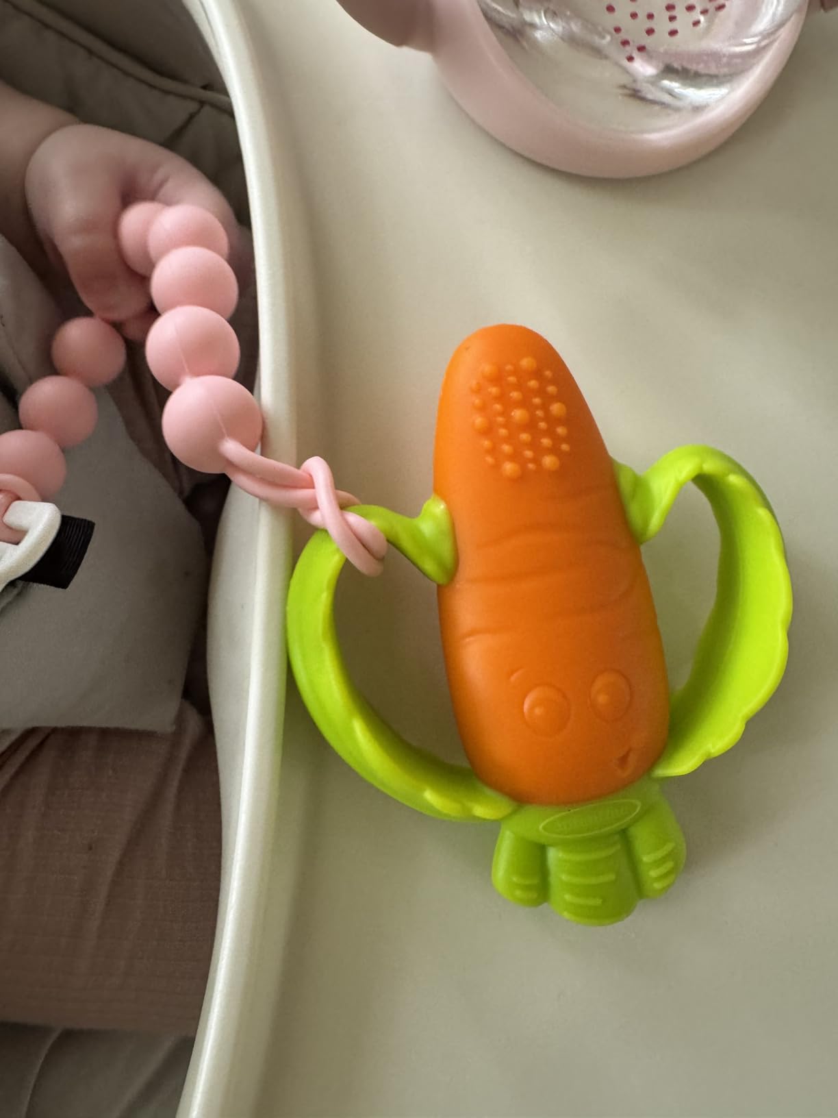 Infantino Lil’ Nibbles Textured Silicone Teether, BPA-Free Baby Teething Toy, Soft, Easy to Hold, Sensory Stimulation for Infants, Broccoli customer photo 1