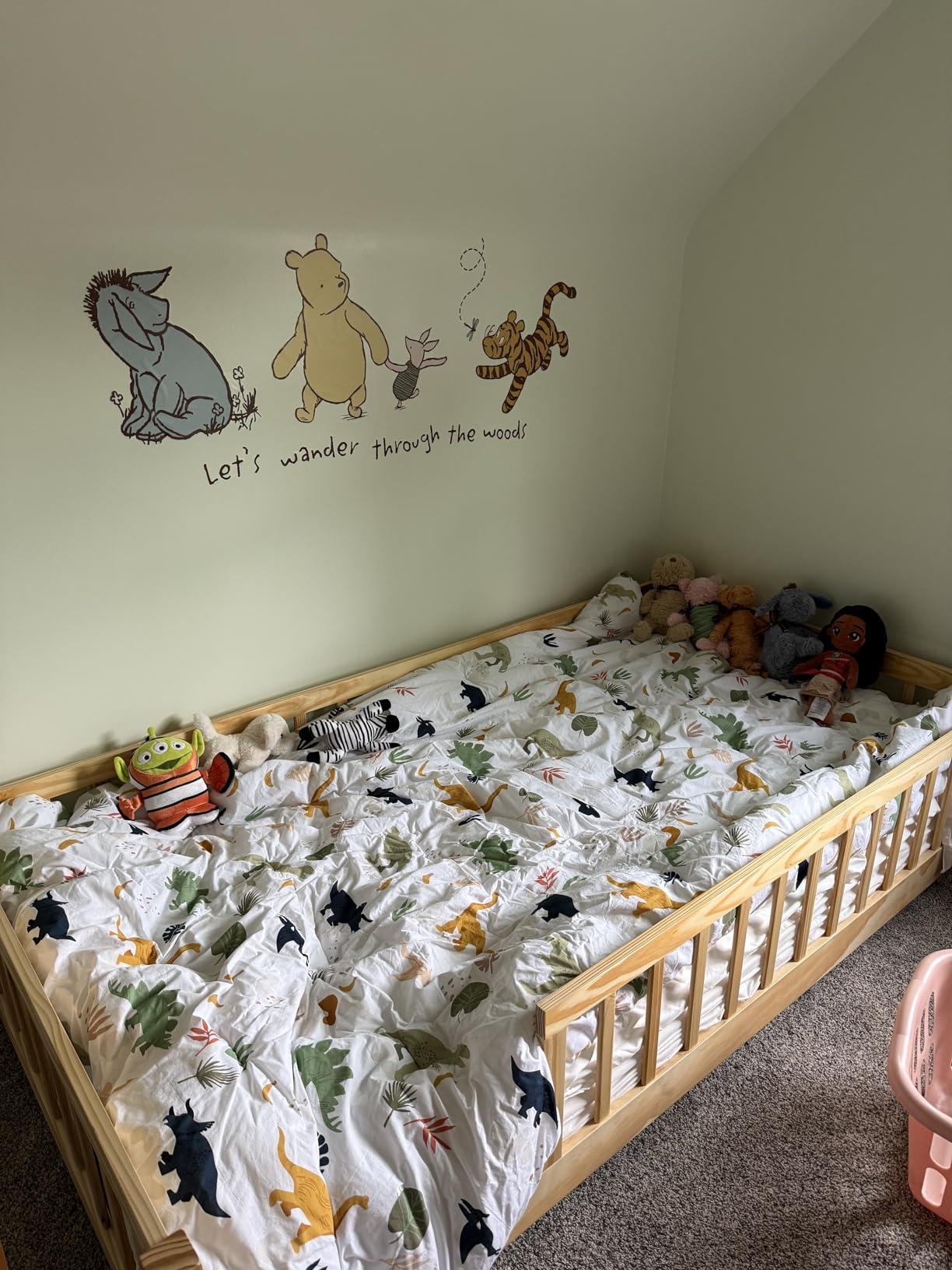 LLS Twin Floor Bed for Kids Solid Wood Montessori Bed Frame with Safety Guardrails Multifunctional Montessori Floor Bed for Toddlers, Without Door, Easy Assemble, White customer photo 2