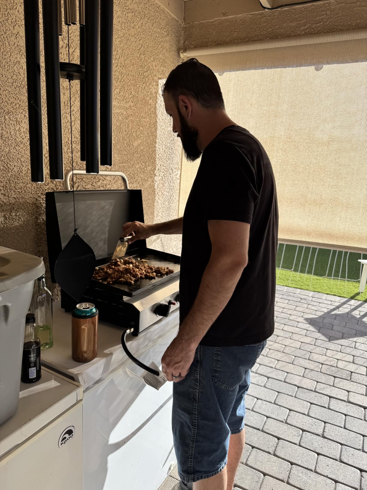 SKOK 3 Burners Outdoor Tabletop Gas Griddle with Hood, Flat Top Grill customer photo 2