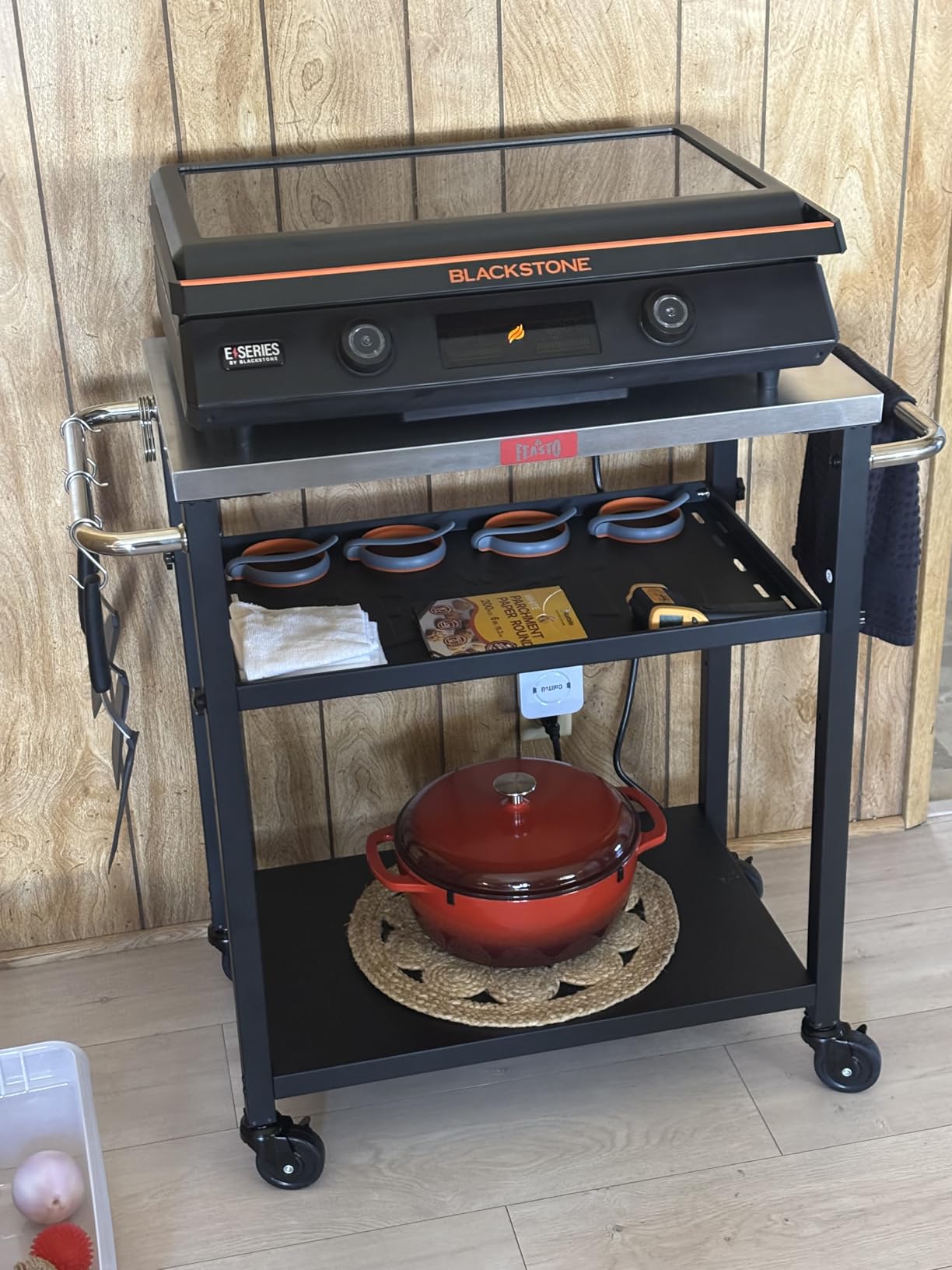 Feasto Outdoor Kitchen Island with Cabinet, 74” x 26” Rolling Grill Table customer photo 2
