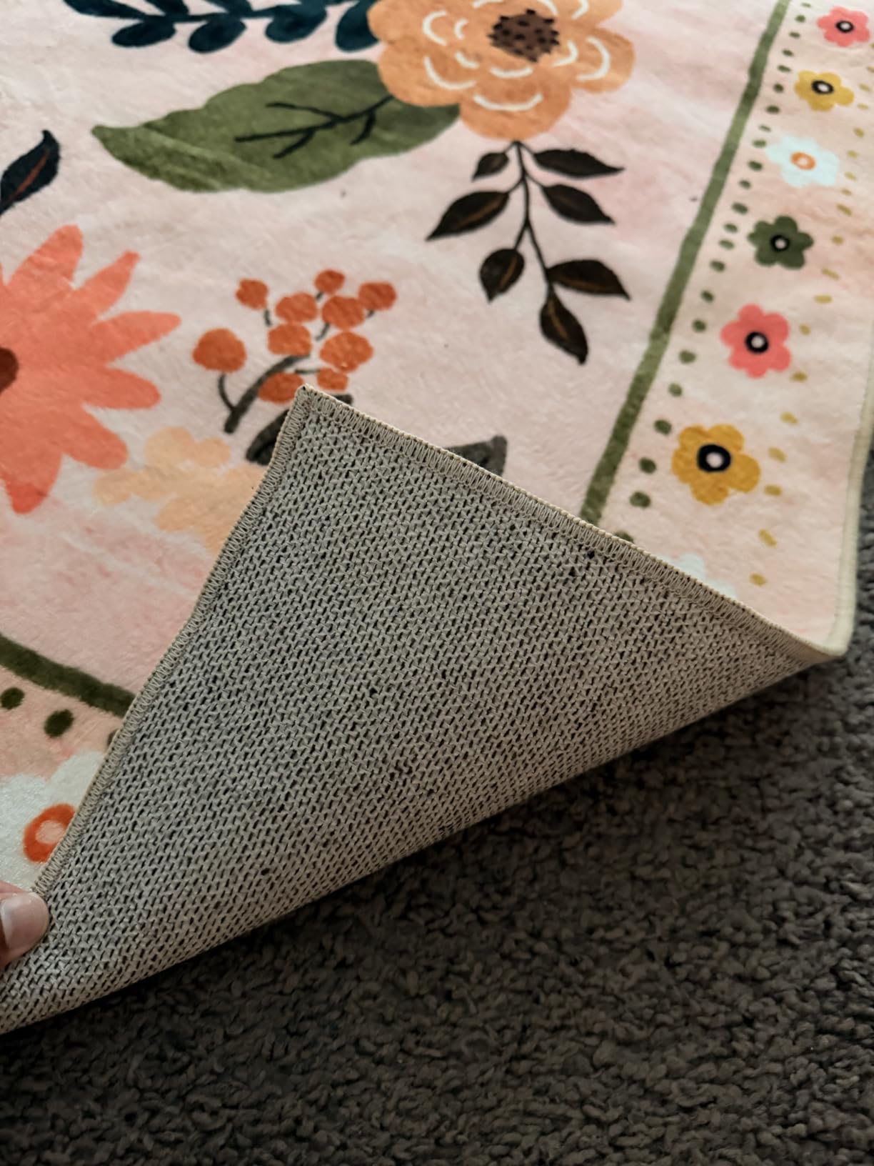RELEANY Floral Washable 5x7 Area Rugs Pink customer photo 2