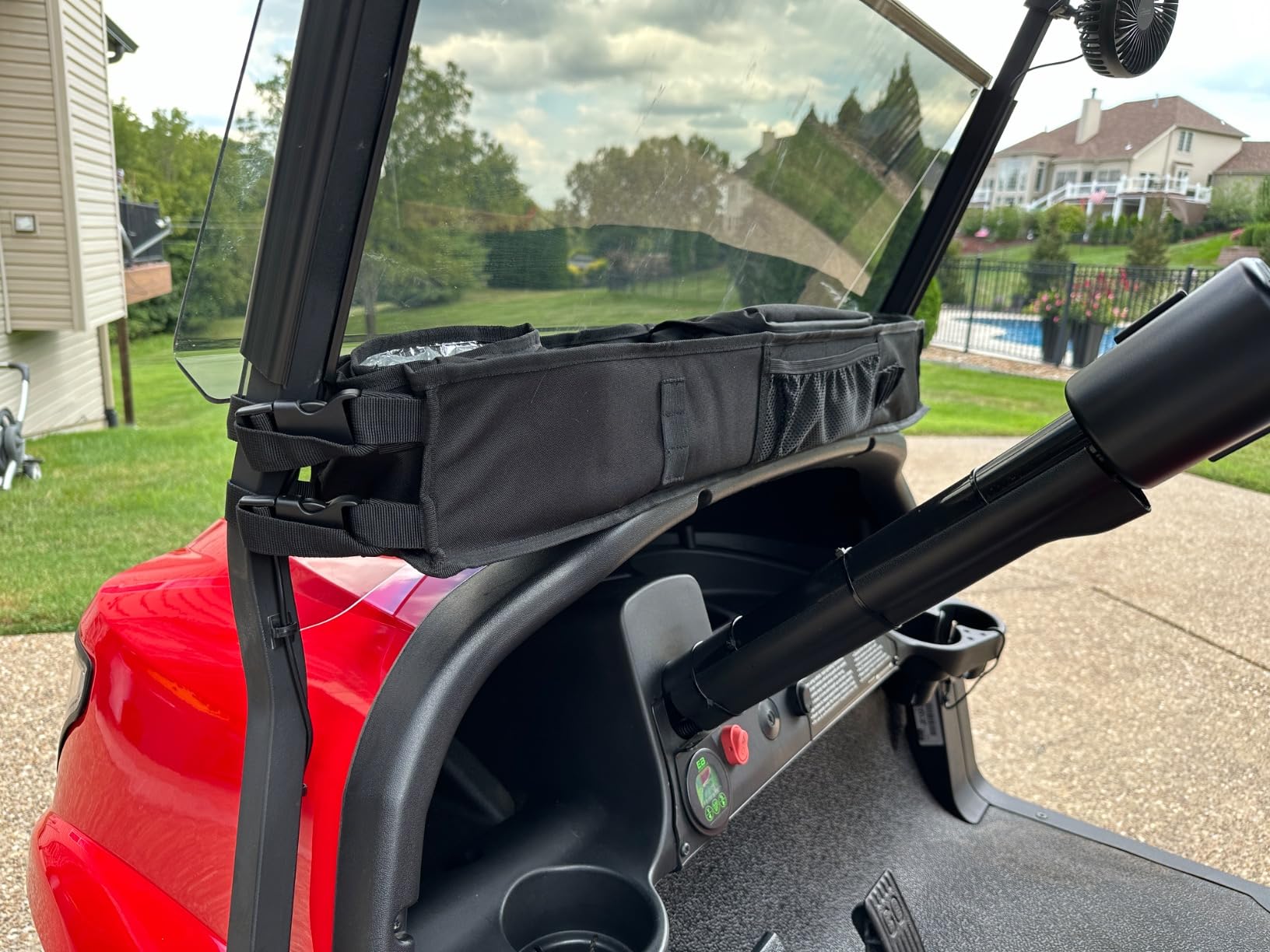 PGmoon Golf Cart Storage Tray, No-Drilling Front Storage Basket customer photo 1