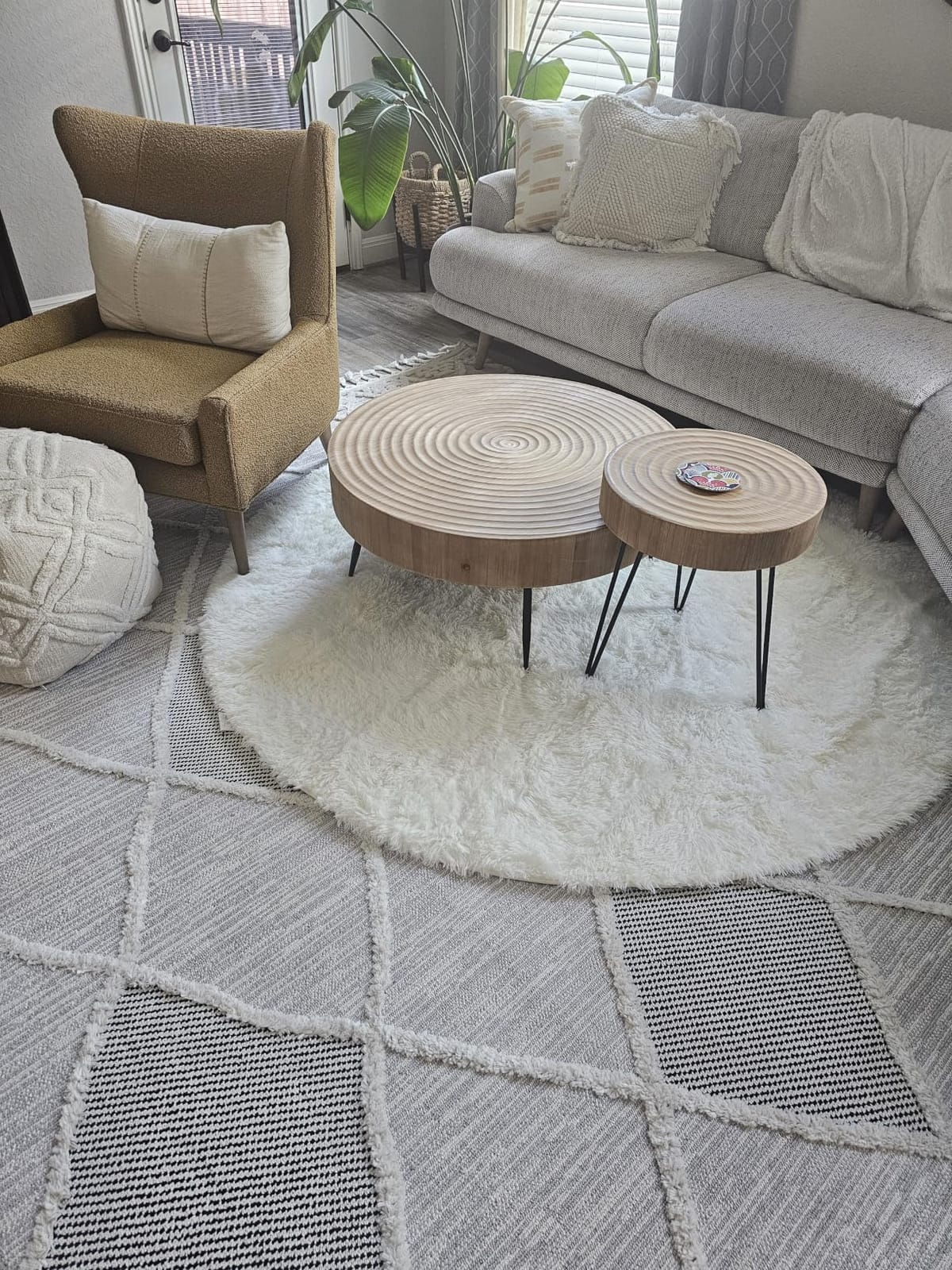 OLANLY Area Rugs for Living Room Bedroom, Machine Washable 4x5.9 ft Soft Fluffy Shaggy Bedside Rug, Indoor Floor Carpet for Kids Girls and Boys, Dorms, Nursery Rooms, Home Decor Aesthetic, Grey customer photo 1