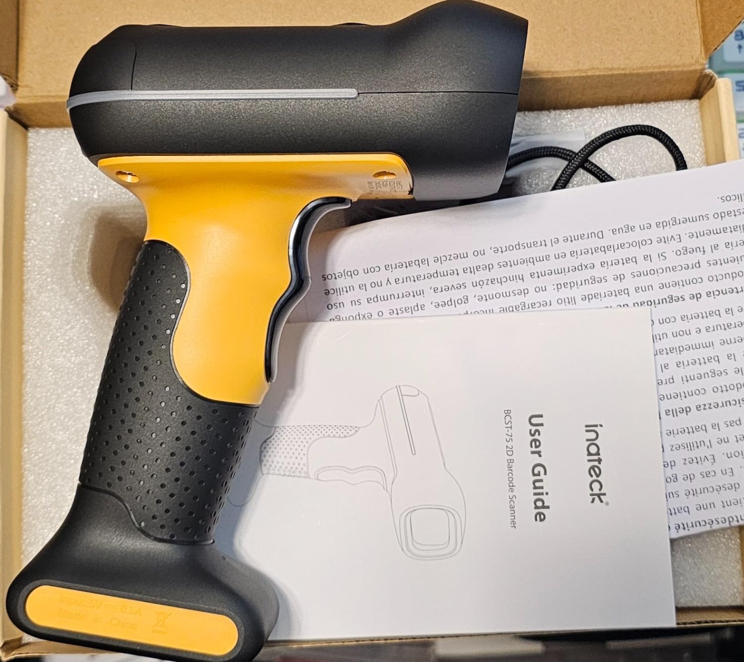 Inateck Industrial Barcode Scanner Bluetooth, 1D 2D QR Code Scanner Wireless with IP67 Waterproof and Dustproof, Handscanner with App & SDK, BCST-75 customer photo 1