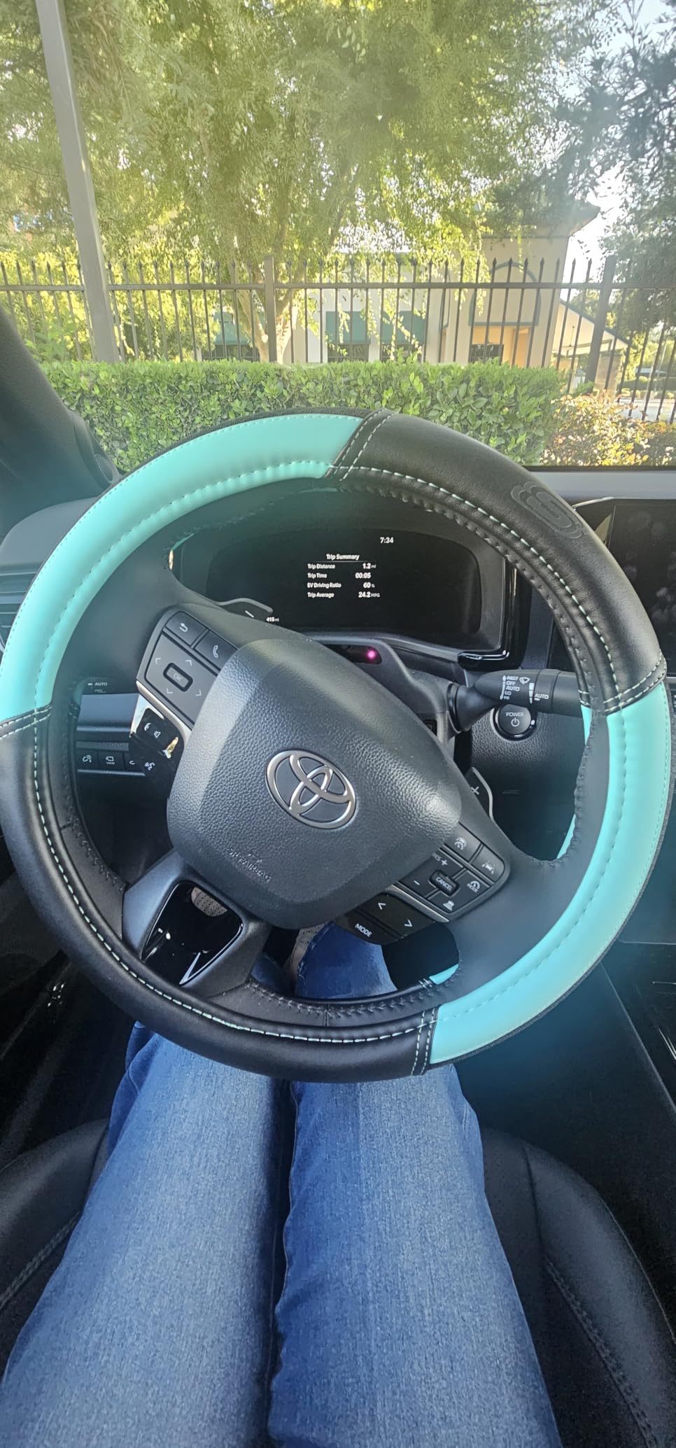 Skechers Air-Cooled Steering Wheel Cover,Leather Car Steering Wheel Cover Universal Fit 14