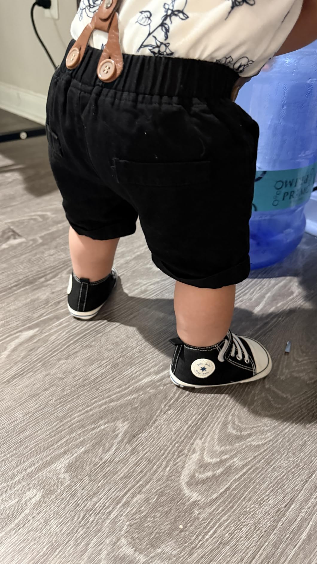 Unisex Baby Girls Boys Canvas High-top Shoes, Newborn Infant Anti-Slip Soft Sole First Walking Breathable Sneakers customer photo 1