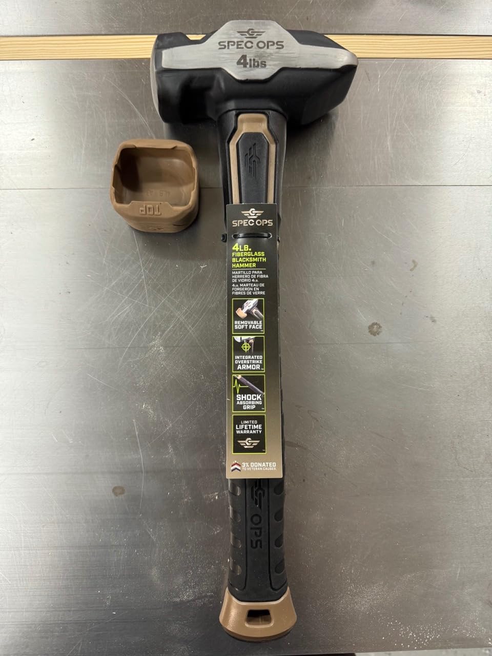 Spec Ops Tools Blacksmith Hammer for Striking, Demolition & Metalworking, Bi-Material Shock-Absorbing and Vibration Dampening Handle, 4 lbs customer photo 1