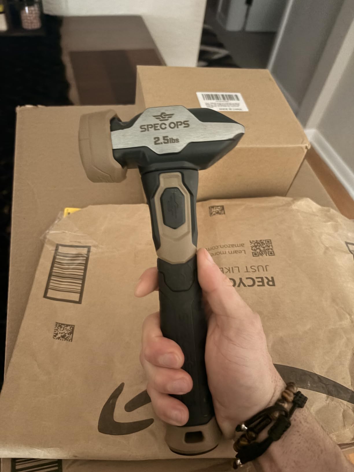 Spec Ops Tools Blacksmith Hammer for Striking, Demolition & Metalworking, Bi-Material Shock-Absorbing and Vibration Dampening Handle, 4 lbs customer photo 2