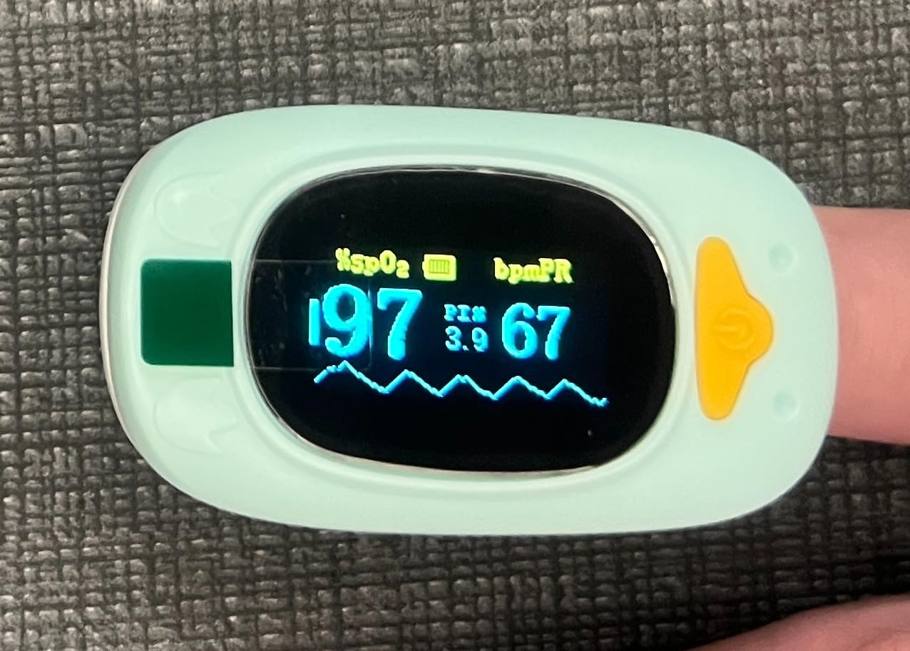 Pulse Oximeter Fingertip for Small Fingers, Fast and Accurate Blood Oxygen Saturation Monitor with Batteries Included, Cute Penguin SpO2 & Heart Rate Tracker, 8s Fast Reading, Auto Shut-Off, Lanyard customer photo 1