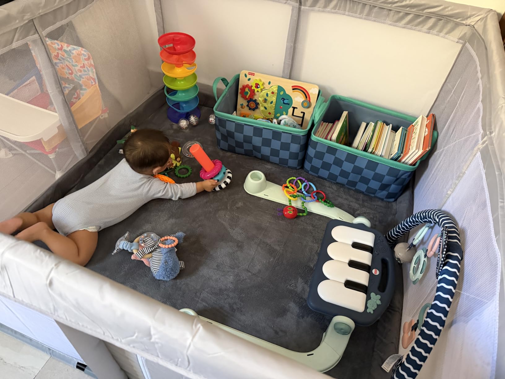 Hiaksedt Baby Playpen 74x50 Inch, Play Pens for Babies and Toddlers, Breathable Mesh customer photo 1