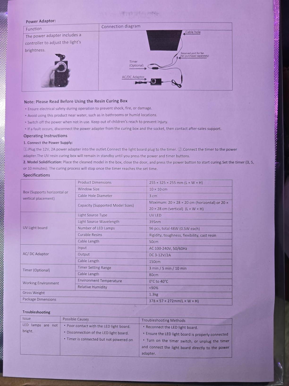 Upgrade UV Resin Curing Box with Adjustable Brightness 48W 395nm UV Curing Light Smart Time Control UV Cure Station DIY Curing Enclosure for SLA/DLP/LCD 3D Printer Solidify Photosensitive Resin customer photo 2