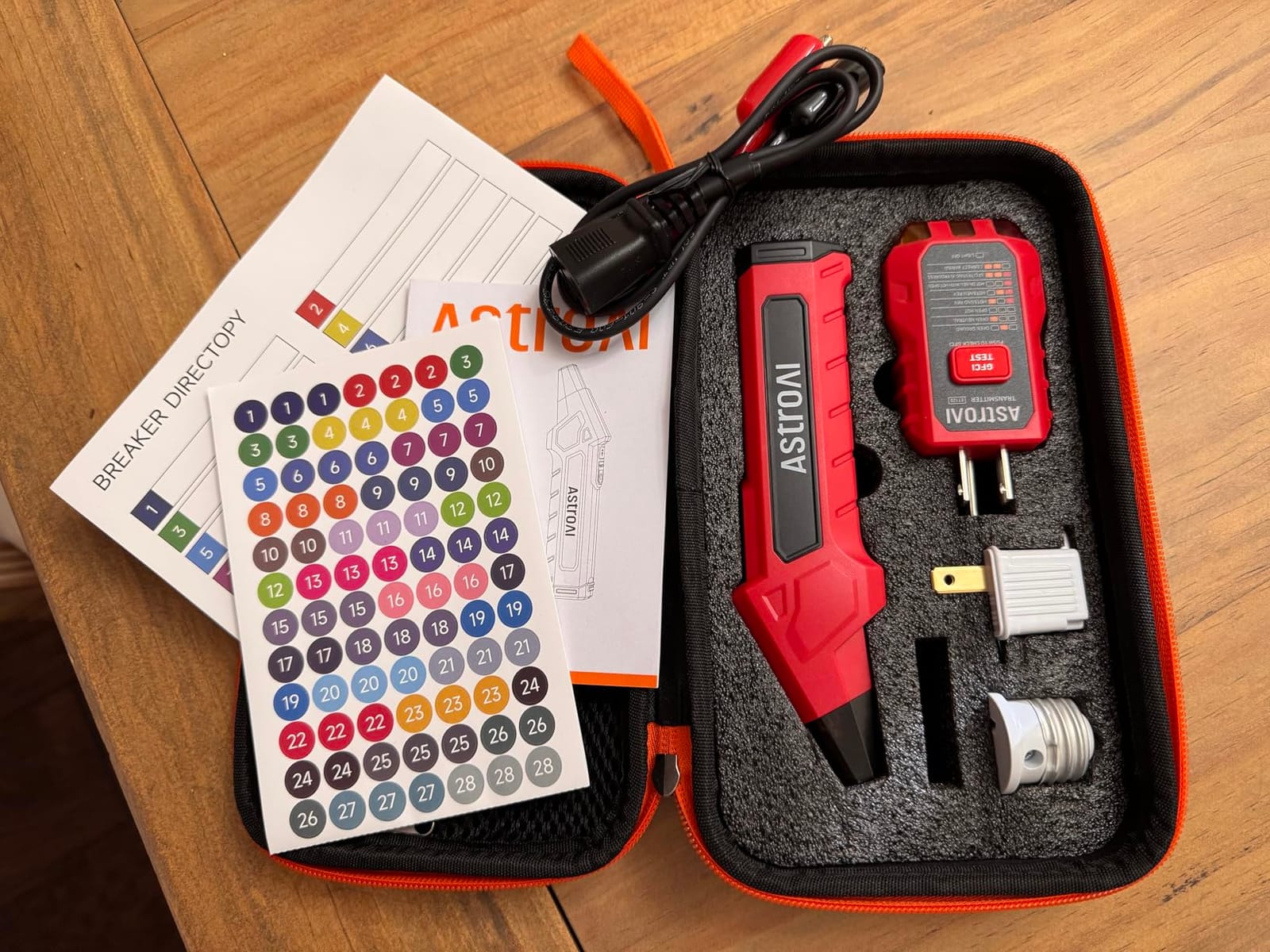 AstroAI Circuit Breaker Finder Tool with GFCI Outlet Tester for 90-120V AC | Electrical Tester Tool for DIYers/Homeowners/Electricians, Quickly Locates Breakers with Indicators, w/ Case and 4 Adapters customer photo 1