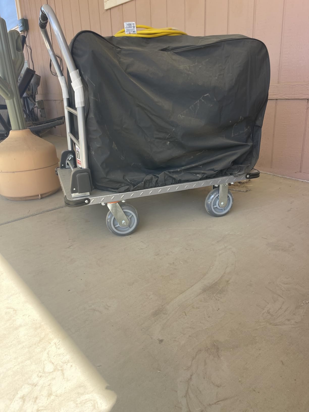 2200 lbs. Capacity Foldable Push Cart Dolly | Moving Platform Hand Truck | Heavy Duty Space Saving Collapsible | Swivel Flat Bed Wagon - Furniture Luggage Lifting customer photo 1