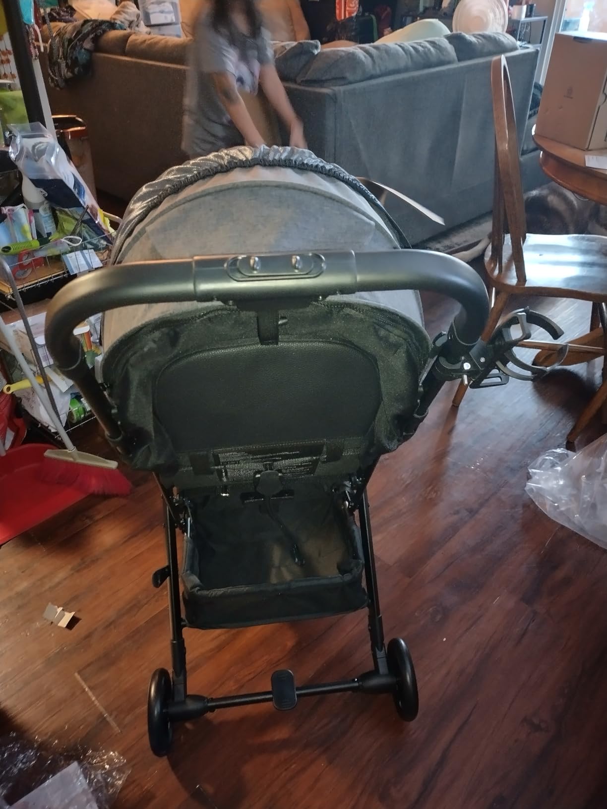 Rollingsurfer Lightweight Baby Stroller for Airplane, Compact Travel Pushchair with Retractable Foot Cover & Reclining Backrest, One Hand Fold Stroller for Toddlers 0-36 Months customer photo 1