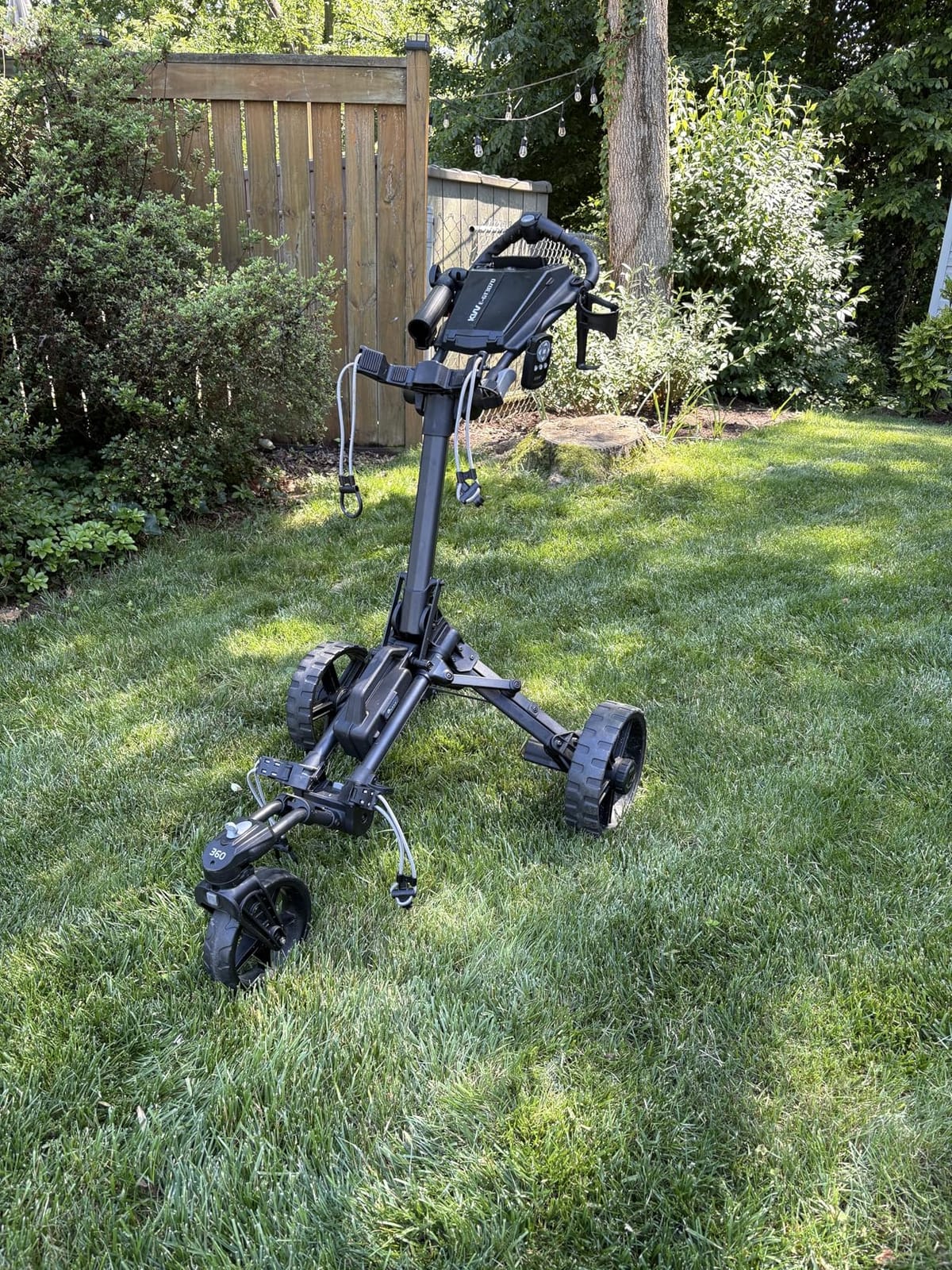 KVV Electric Golf Push Cart with Remote Control, Super Compact and Lightweight Electric Golf Cart,Smallest Folding Size Electric Golf Cart, Suitable for All Terrains, and (Charcoal) customer photo 1