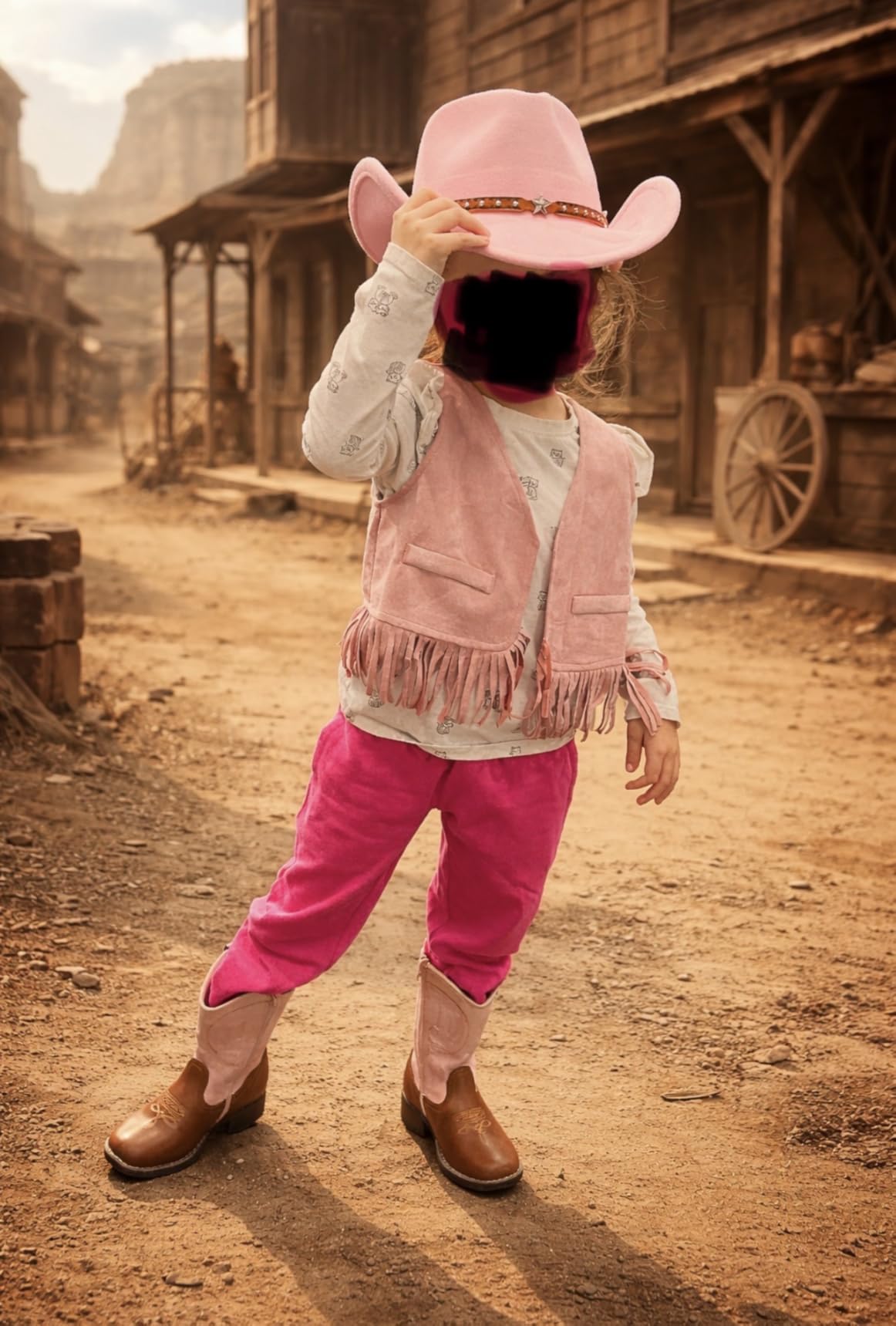 Baby Girls Faux Suede Tassel Vest Western Cowgirls Fringe Waistcoat Hippie Cardigan Jacket customer photo 1