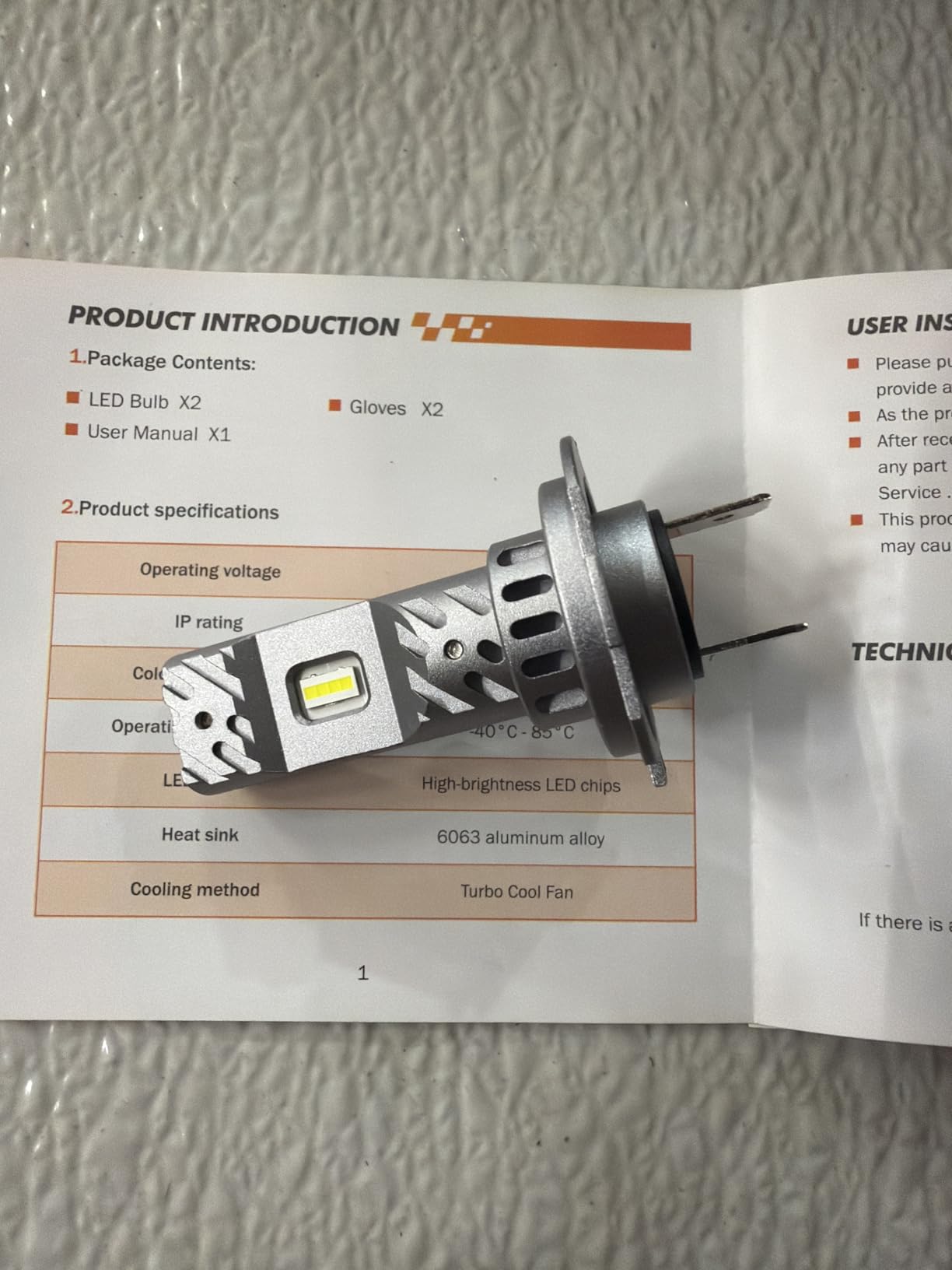 SEALIGHT H13 Bulbs, 70000LM 800% Brighter 6500K Cool White H13 Bulbs with Fan, 70000H Lifespan, IP68 Waterproof, Pack of 2 customer photo 1