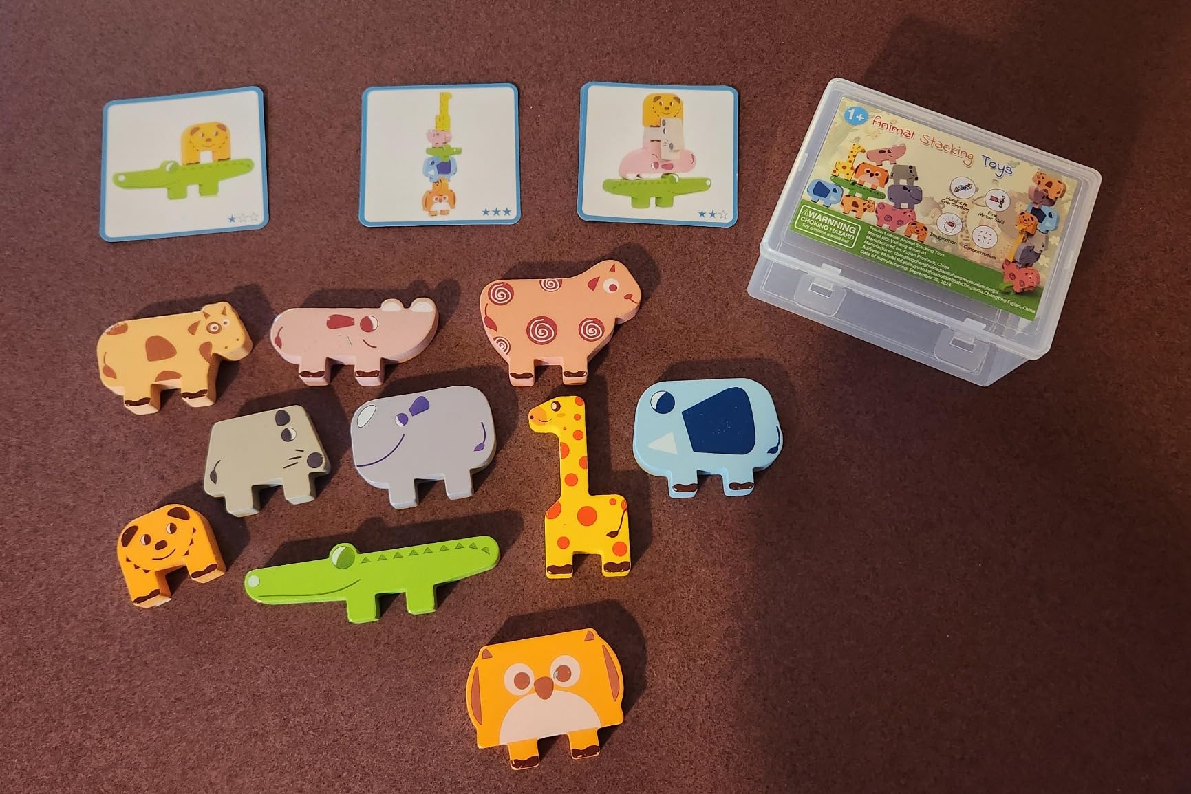 Vaiheng Toys for Toddlers 1-3, Montessori Toys for 1 2 3 4 Year Old Boys & Girls, Toy Age 2-4 0-2 Kids Baby, 1 2 3 Year Old Girls Boys Gifts, Wooden Animal Blocks Stacking Education Puzzles Toy customer photo 2