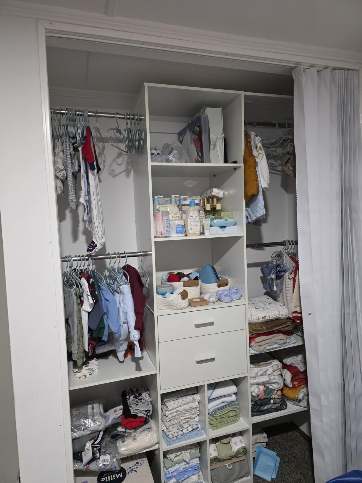 Besiost Closet System - 5-8FT Closet Organizer System with Wooden Drawers & Cube Storage Organizer, Up To 96