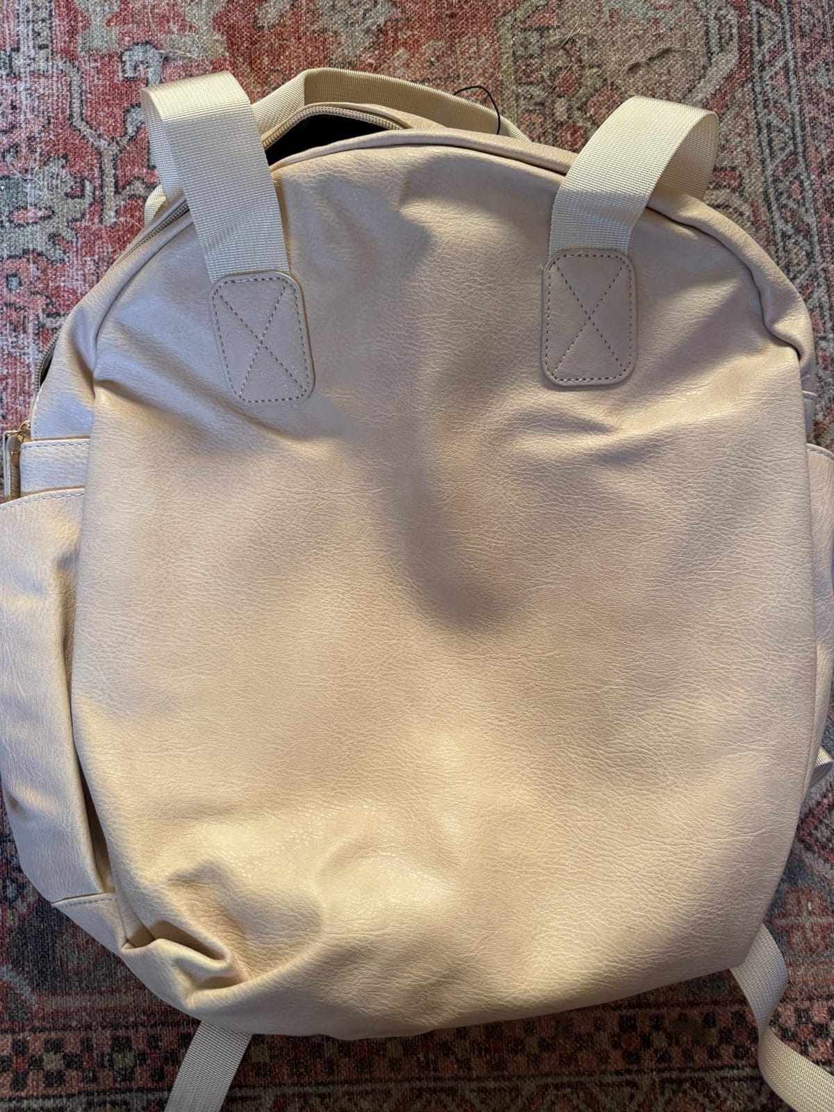 Lasaviin Stylish Diaper Bag Backpack, Leather Large Capacity Travel Baby Diaper Bag Tote for Mom Dad, Handbag shoulder bag, Waterproof, Lightweight Brown customer photo 1
