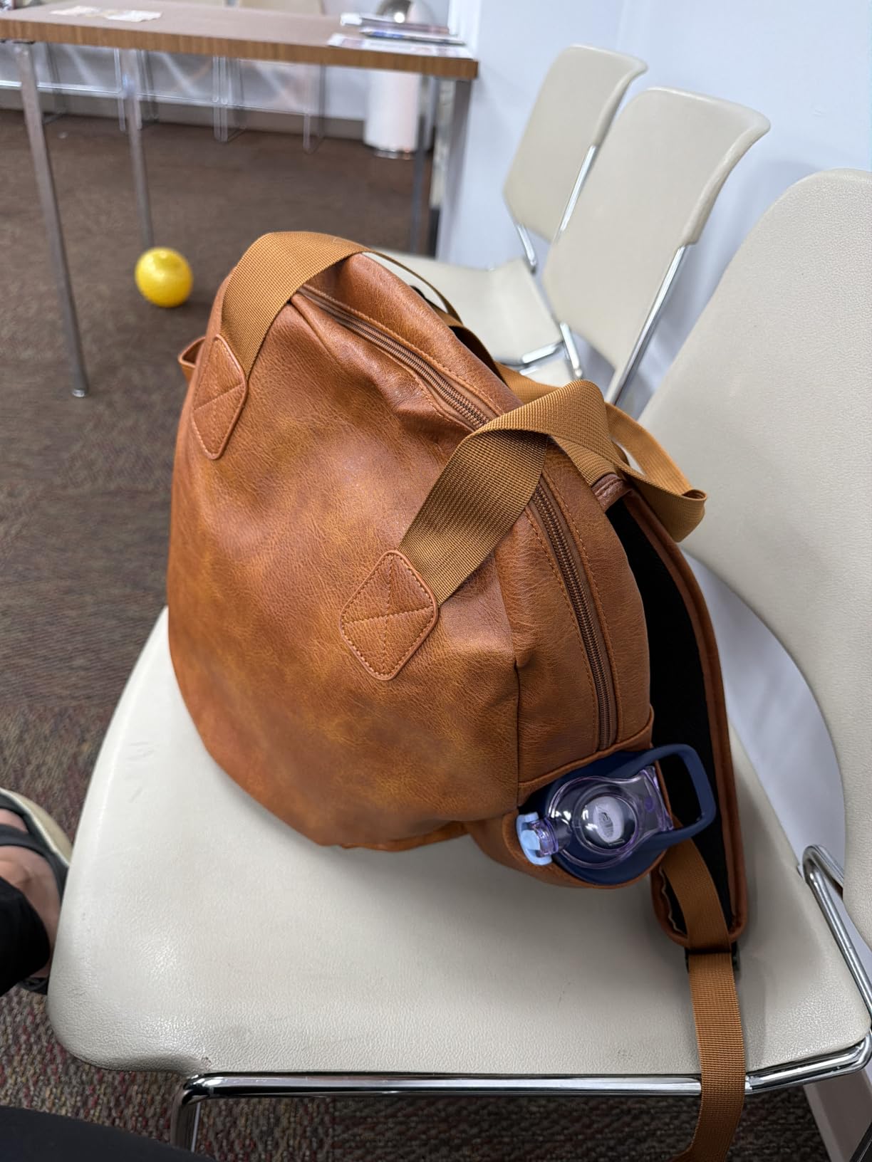 Lasaviin Stylish Diaper Bag Backpack, Leather Large Capacity Travel Baby Diaper Bag Tote for Mom Dad, Handbag shoulder bag, Waterproof, Lightweight Brown customer photo 2